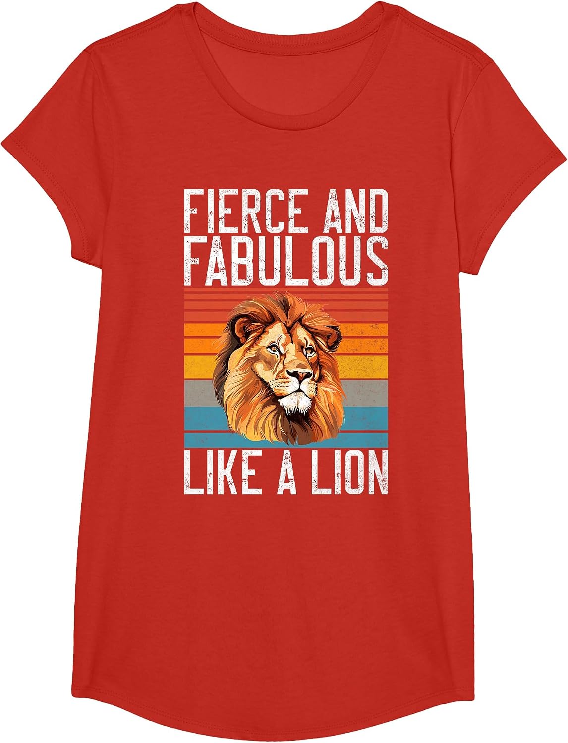 Fierce and Fabulous Like a Lion T-Shirt - Girls Red