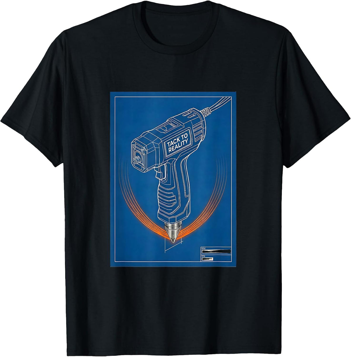 Men's Tack To Reality Technical Blueprint Welder Trade Humor T-Shirt - Black