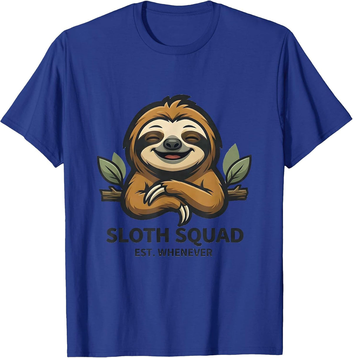 Men's Sloth Squad Est. Whenever Funny Sloth Lover Gift T-Shirt - Royal Blue