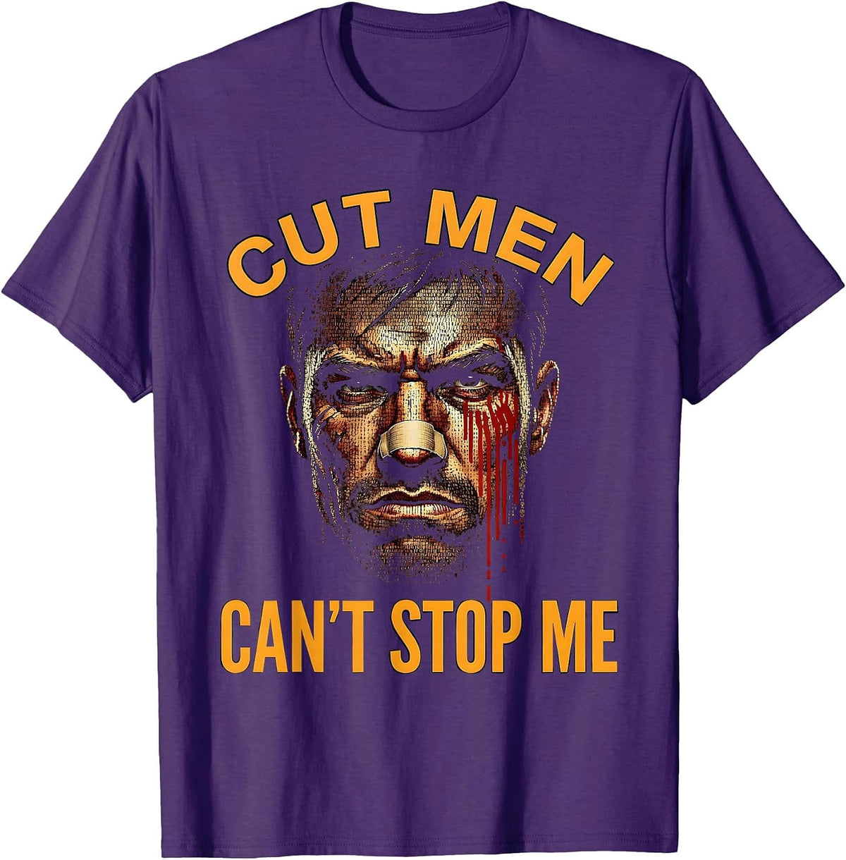 Cut Men Can't Stop Me Bold Boxing Design T-Shirt - Purple