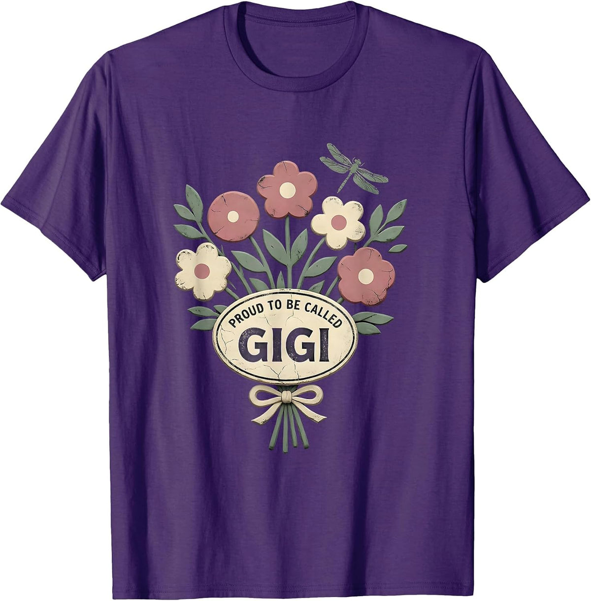 Proud To Be Called Gigi Floral Boho Grandma Mother's Day T-Shirt - Purple