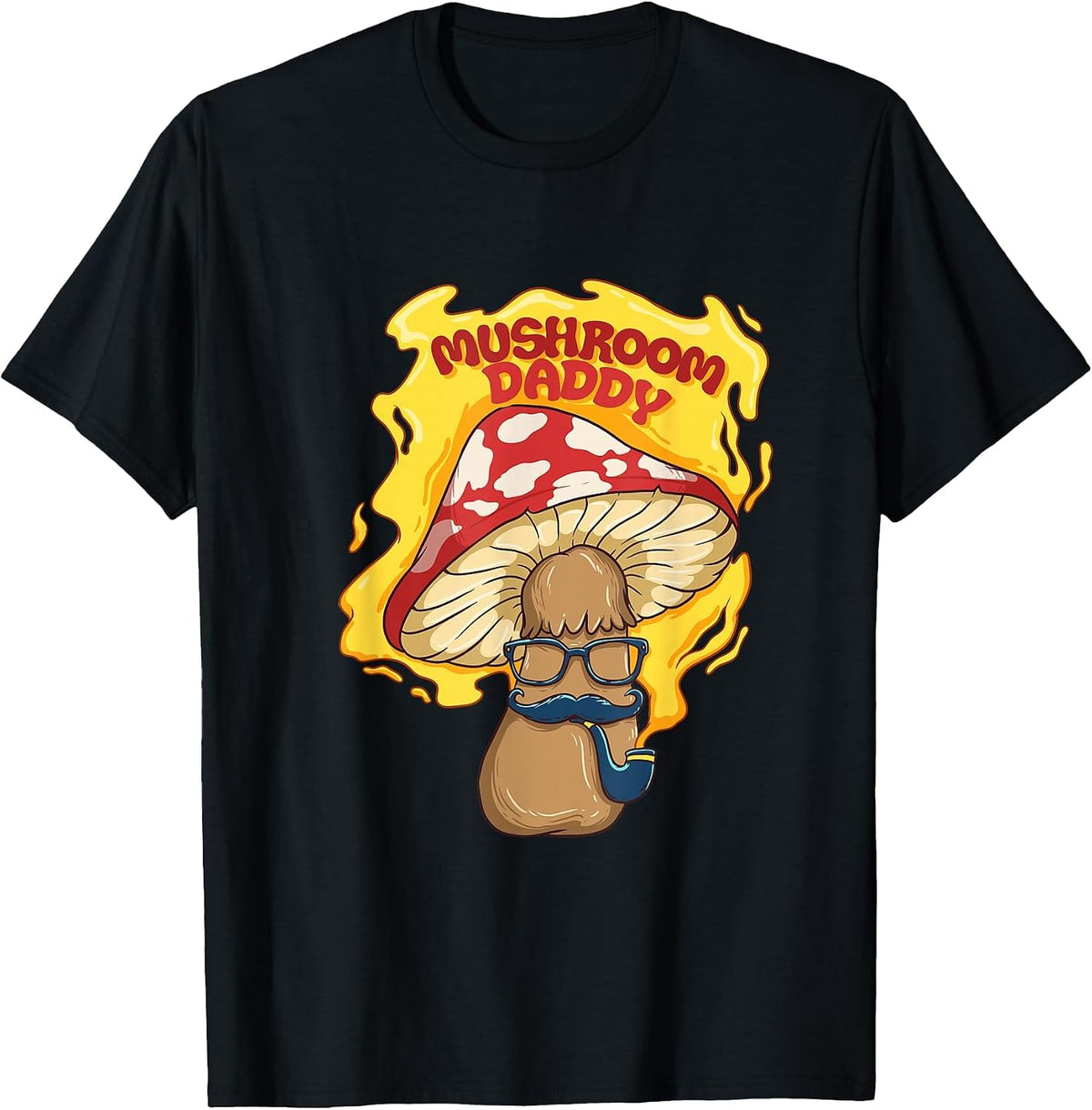Mushroom Daddy Dad Shirt Morel Mushroom Decor Hunting T-Shirt, Men, Black, Small - As Pictured
