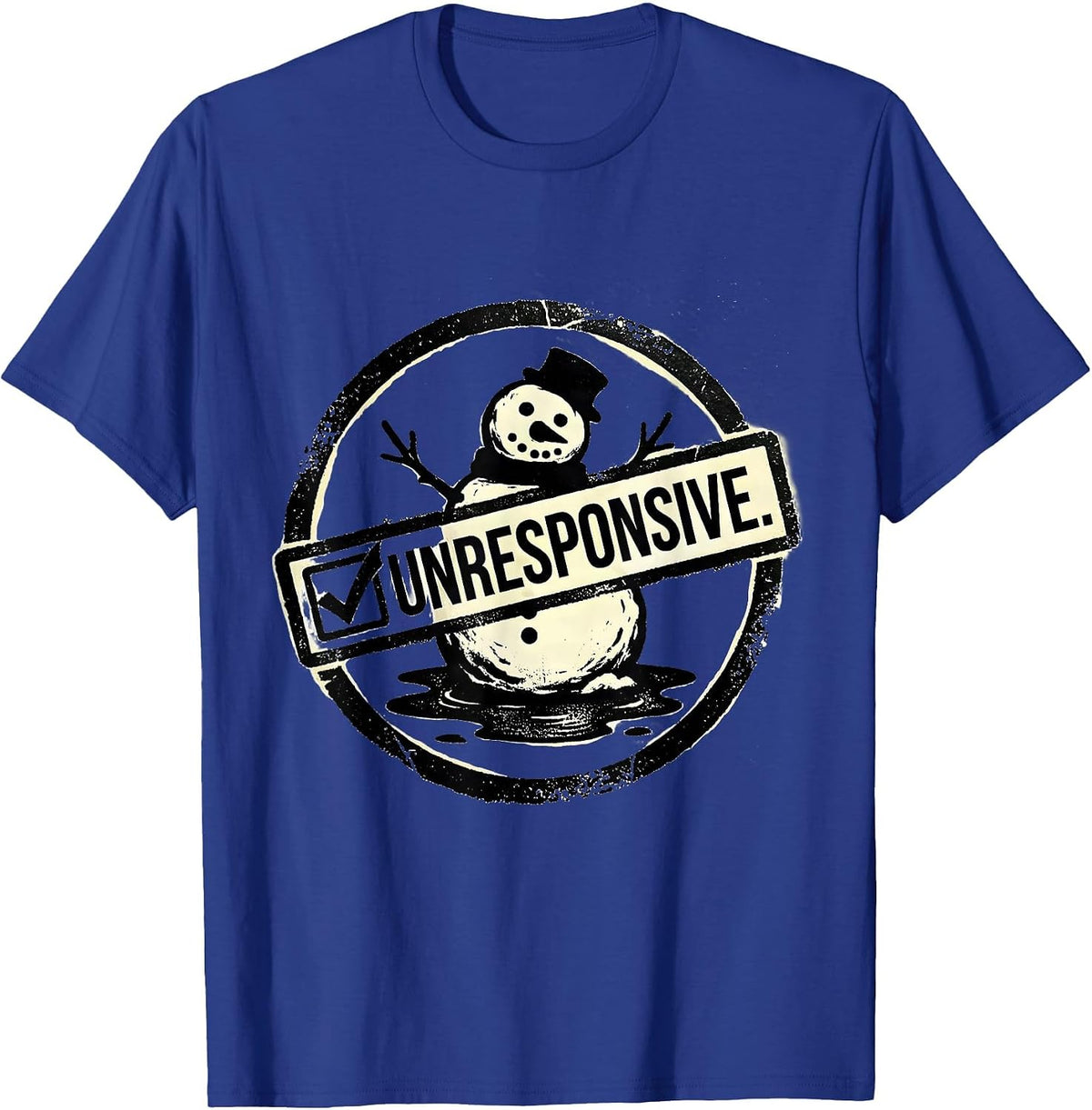 Unresponsive Rubber Stamp Funny Nurse Christmas Medical T-Shirt - Royal Blue