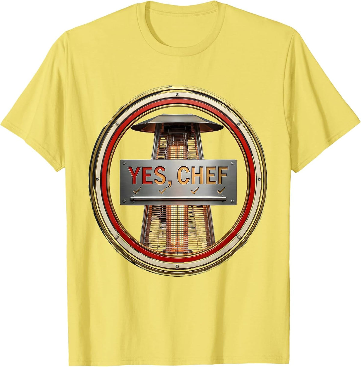 Men's Yes Chef Funny Restaurant Kitchen Staff Sayings for Cooks T-Shirt - Lemon Yellow