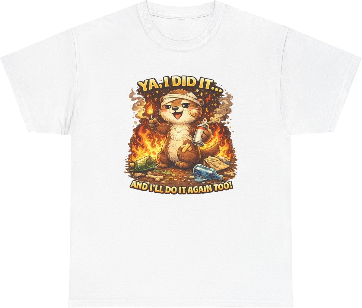 Unisex Heavy Cotton Tee Defiant Otter - As Pictured