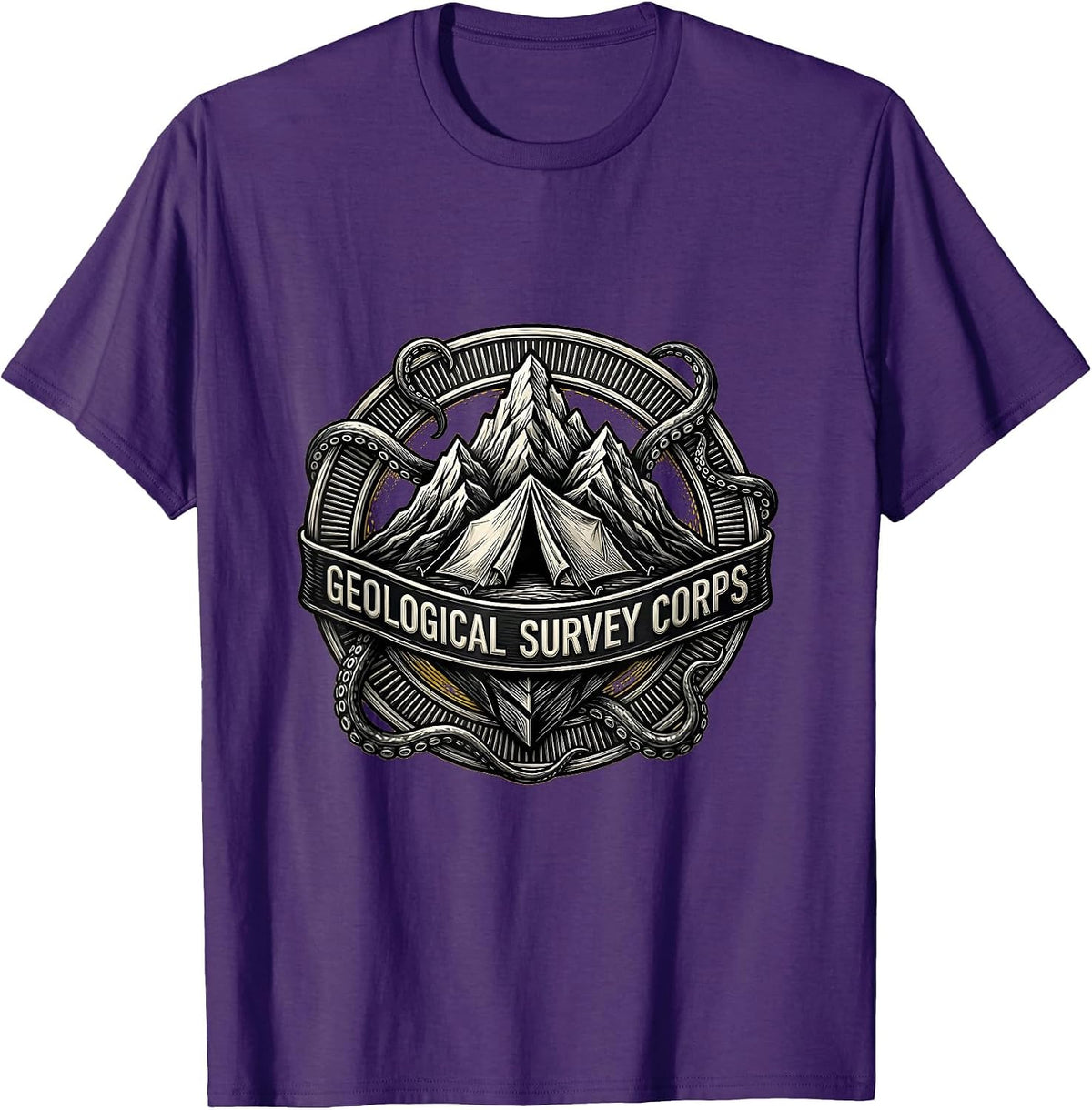 Geological Survey Corps Funny Lovecraft Cosmic Horror Fan T-Shirt - Purple