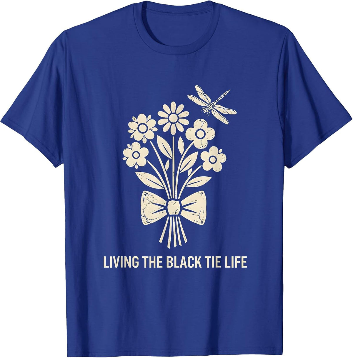 Living the Black Tie Life Tuxedo Design T-Shirt - Royal Blue