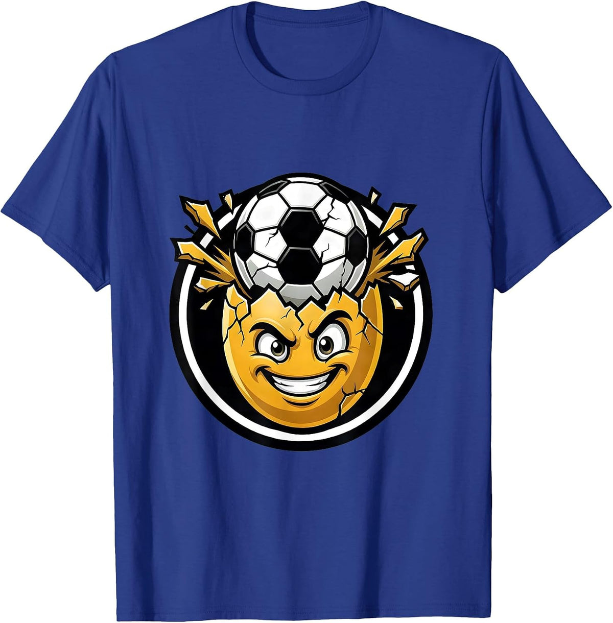 Men's Soccer Ball Hatching From Egg Funny Soccer Dad T-Shirt - Royal Blue