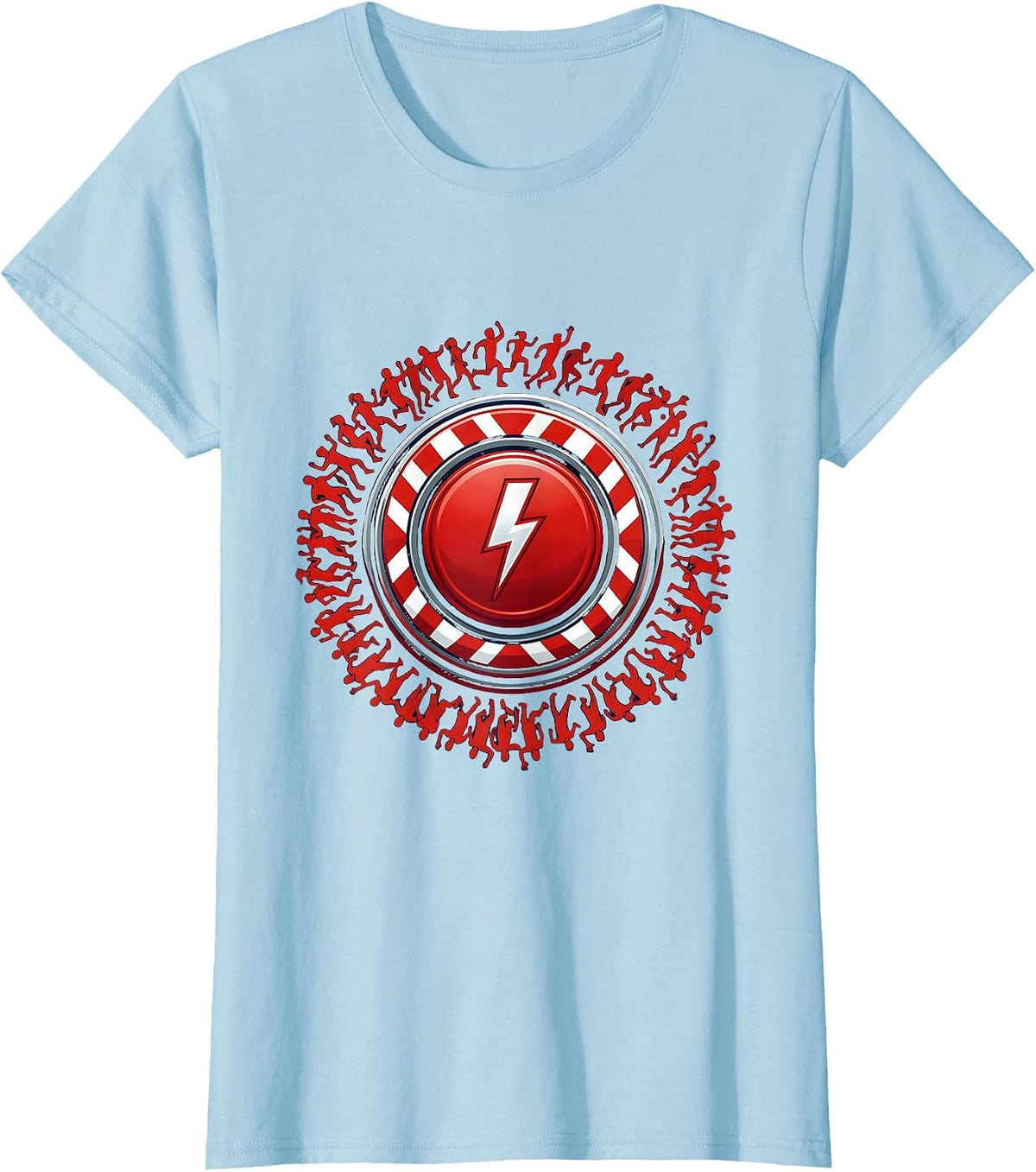 Chaos Coordinator Emergency Button Graphic Tee T-Shirt - Baby Blue