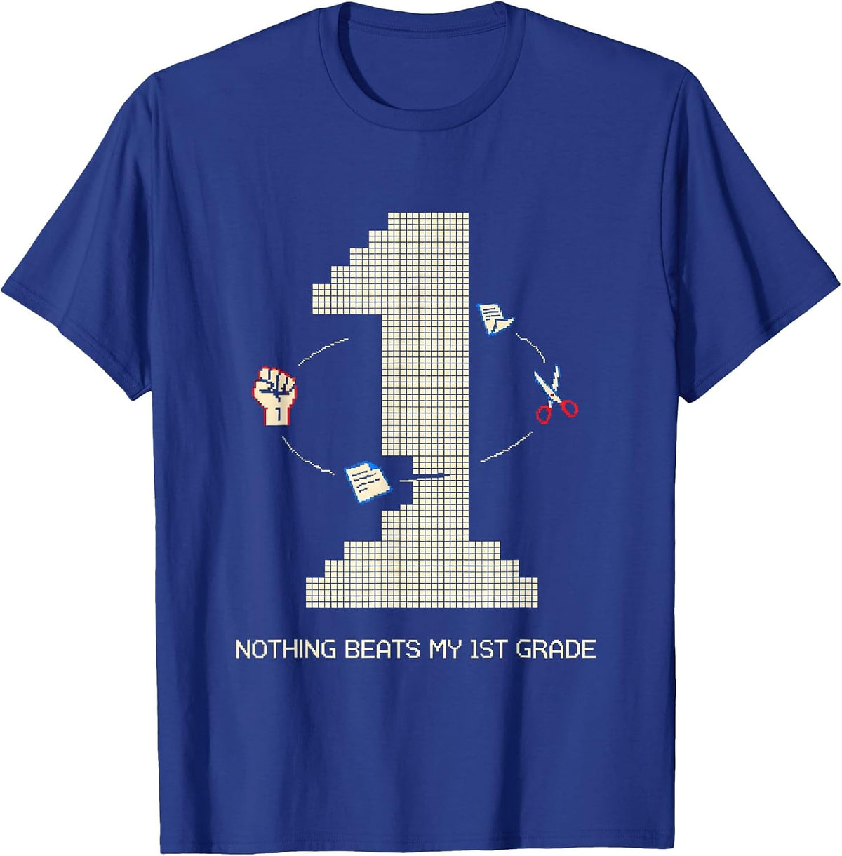 Nothing Beats My 1st Grade Pixel Art Back To School Humor T-Shirt - Royal Blue