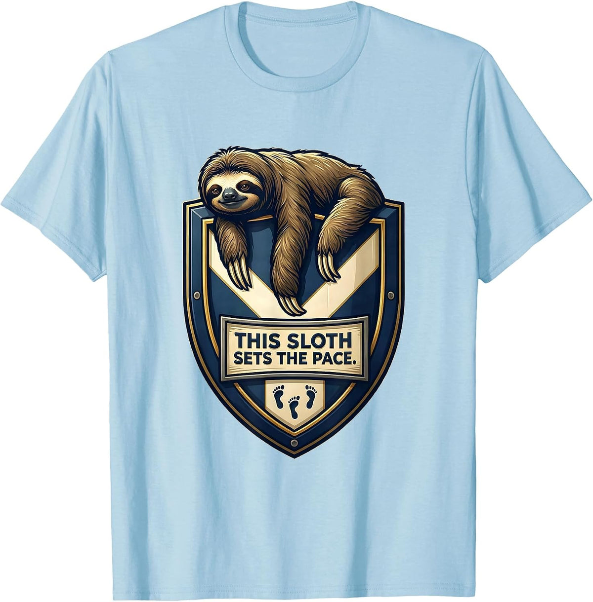 This Sloth Sets The Pace Funny Sloth Lover Humor Gift T-Shirt, Men, Baby Blue, X-Large - As Pictured