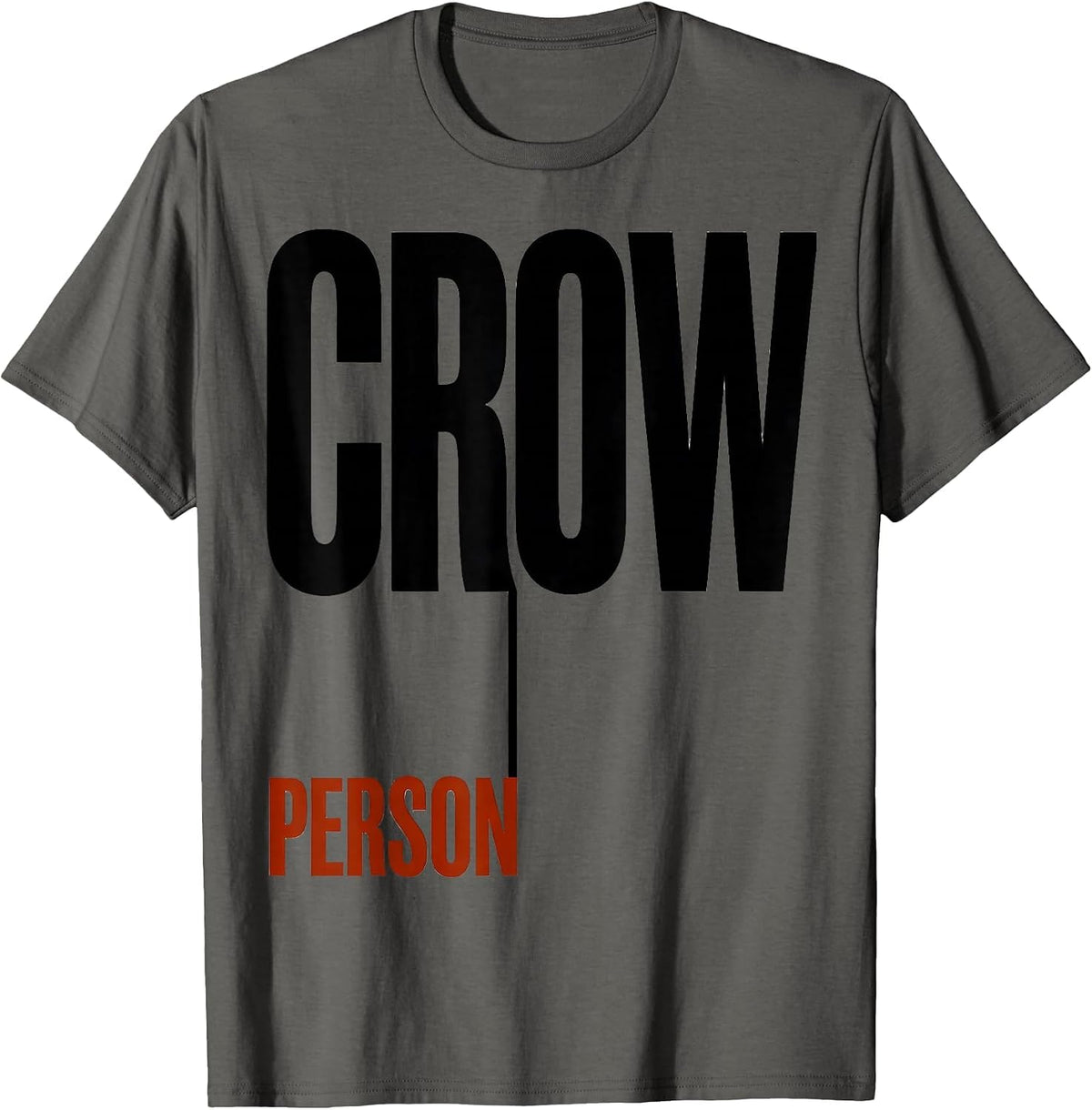 Crow Person Minimalist Bird Enthusiast Gothic Nature Art T-Shirt - Asphalt Grey