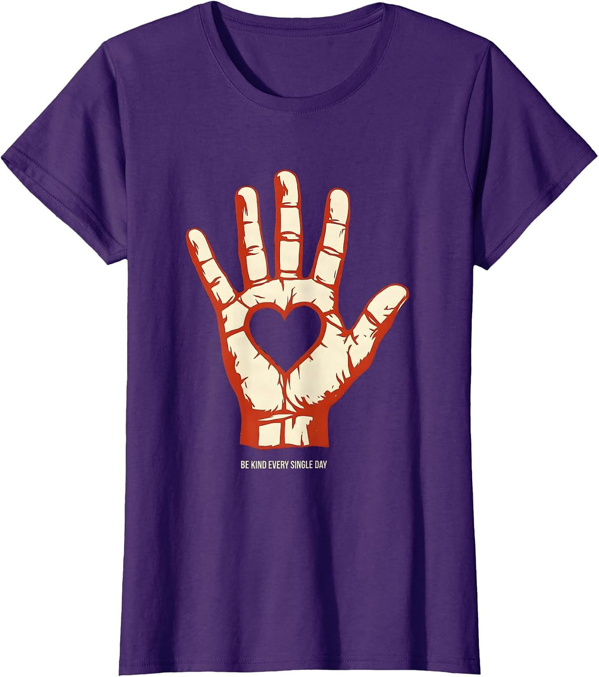 Women's Be Kind Every Single Day Positivity Design T-Shirt - Purple