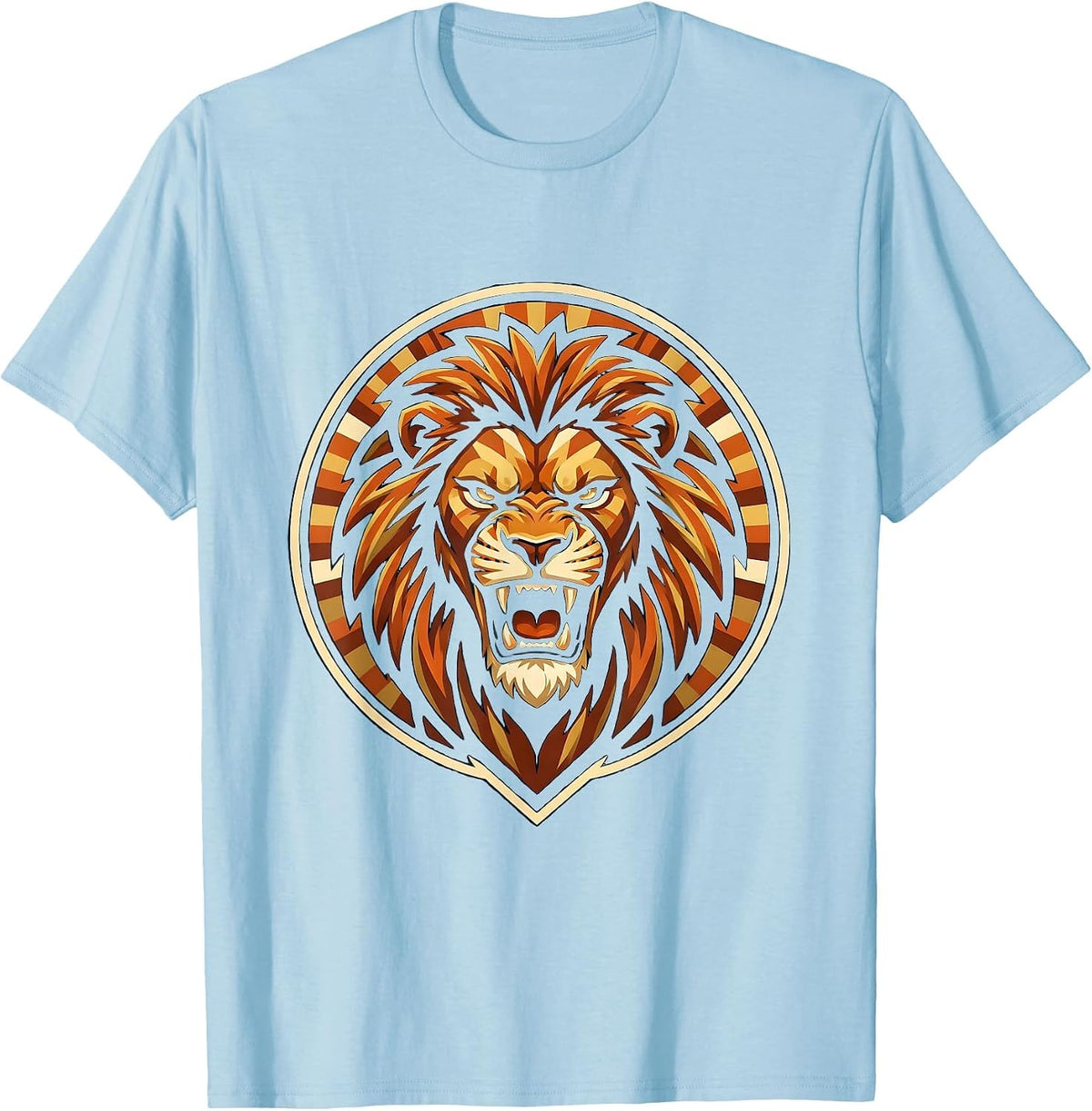 Football Mom Fierce Lion Face Paint Graphic T-Shirt - Baby Blue