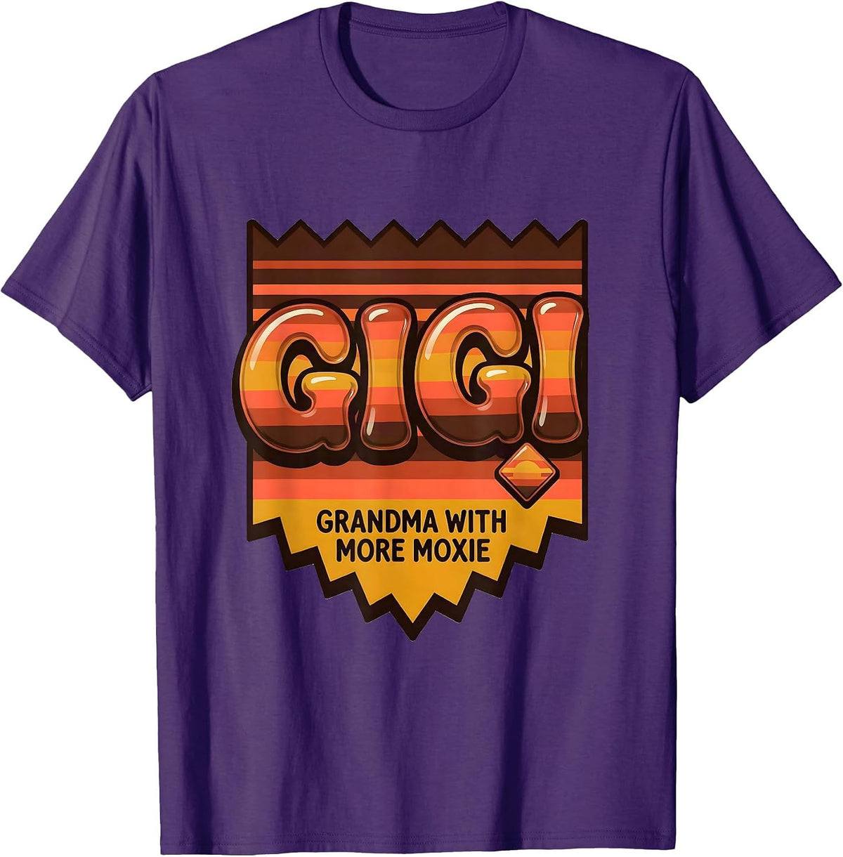 Gigi Grandma With More Moxie Retro 70s Funny Grandmother T-Shirt - Purple
