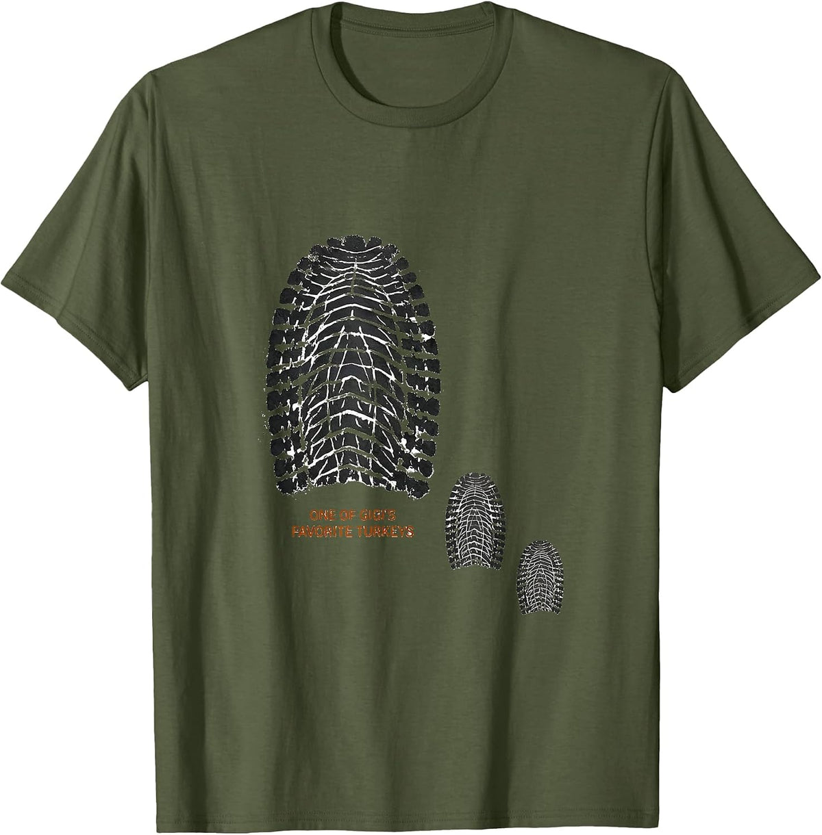 One Of Gigi's Favorite Turkeys Funny Thanksgiving Family T-Shirt - Olive Green