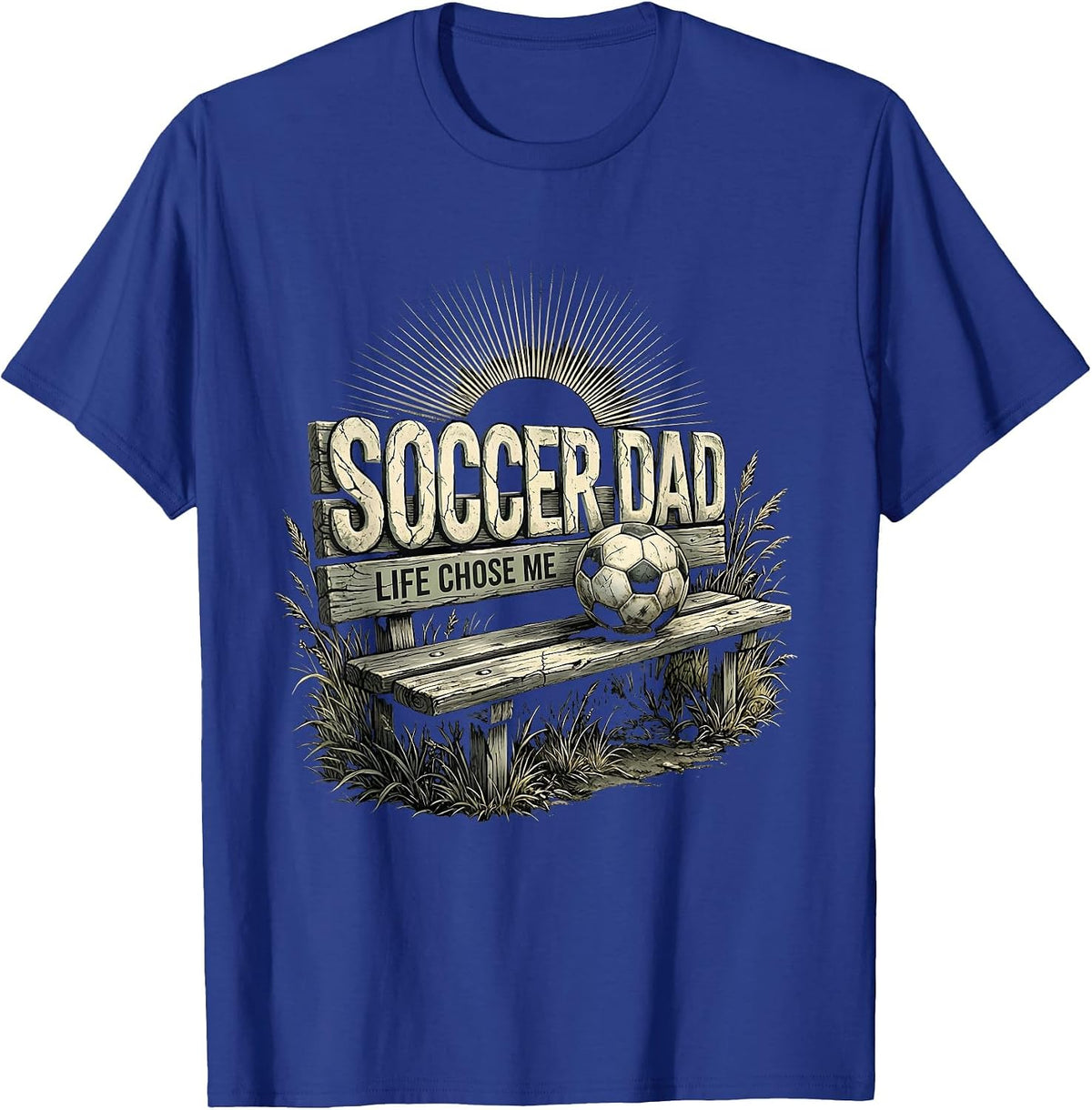 Men's Soccer Dad Life Chose Me Funny Design T-Shirt - Royal Blue
