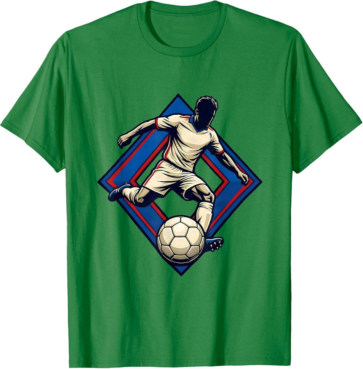 Men's Dribbling Soccer Player Silhouette Youth Sports Gift T-Shirt - Kelly Green