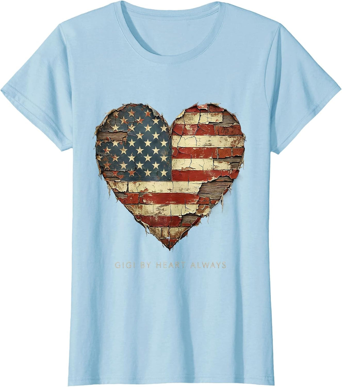 Gigi By Heart Always Grandma Love Design T-Shirt - Baby Blue