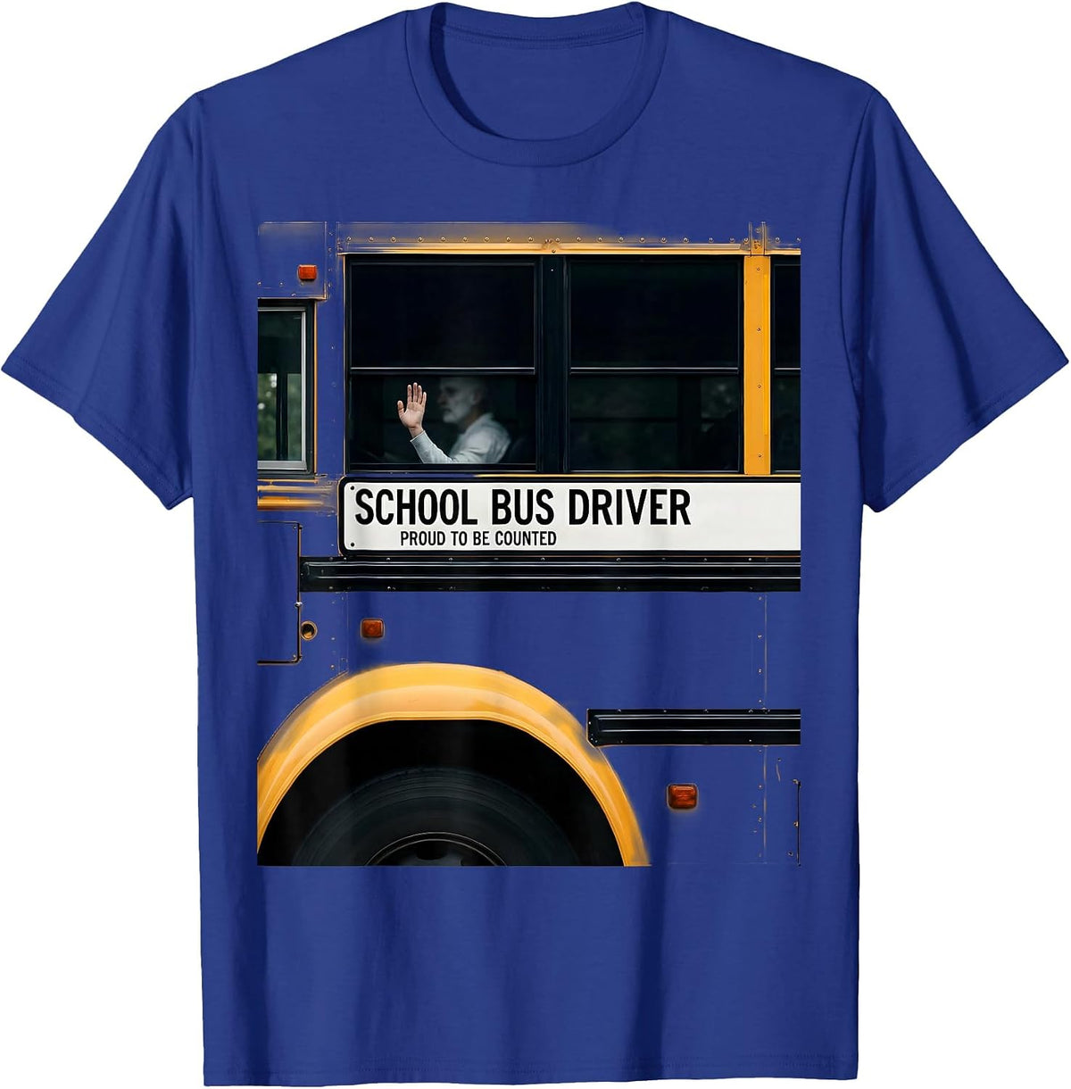Men's School Bus Driver Proud To Be Counted Transportation Squad T-Shirt - Royal Blue