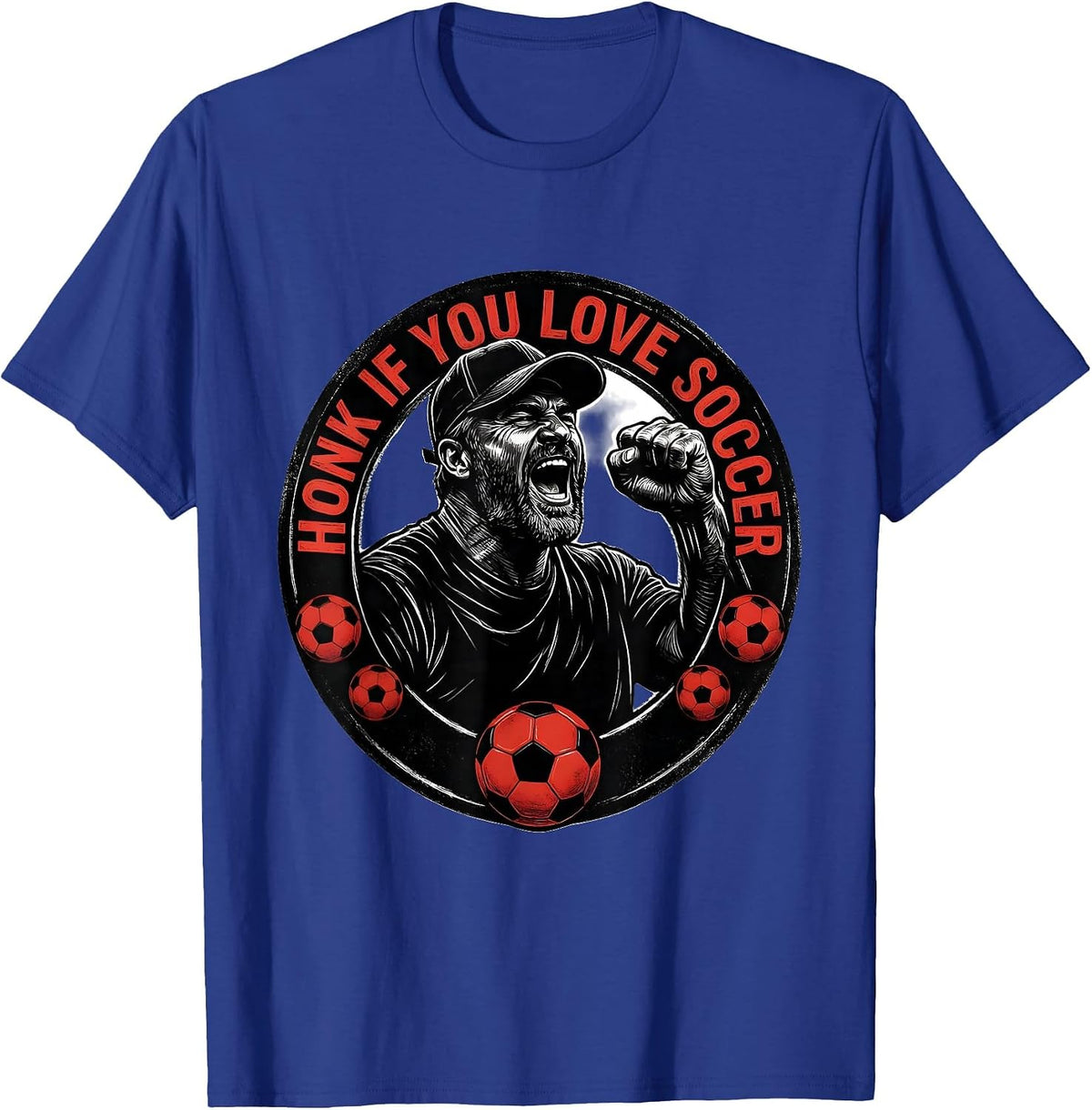 Men's Honk If You Love Soccer Dad Graphic Design T-Shirt - Royal Blue