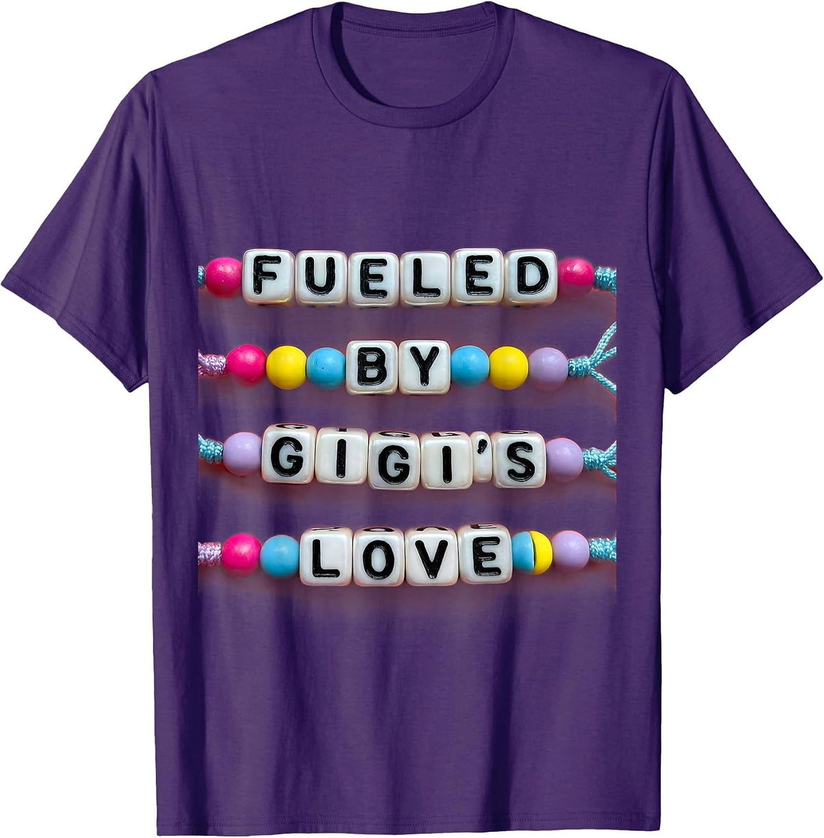 Fueled by Gigi's Love Heartwarming Design T-Shirt - Purple