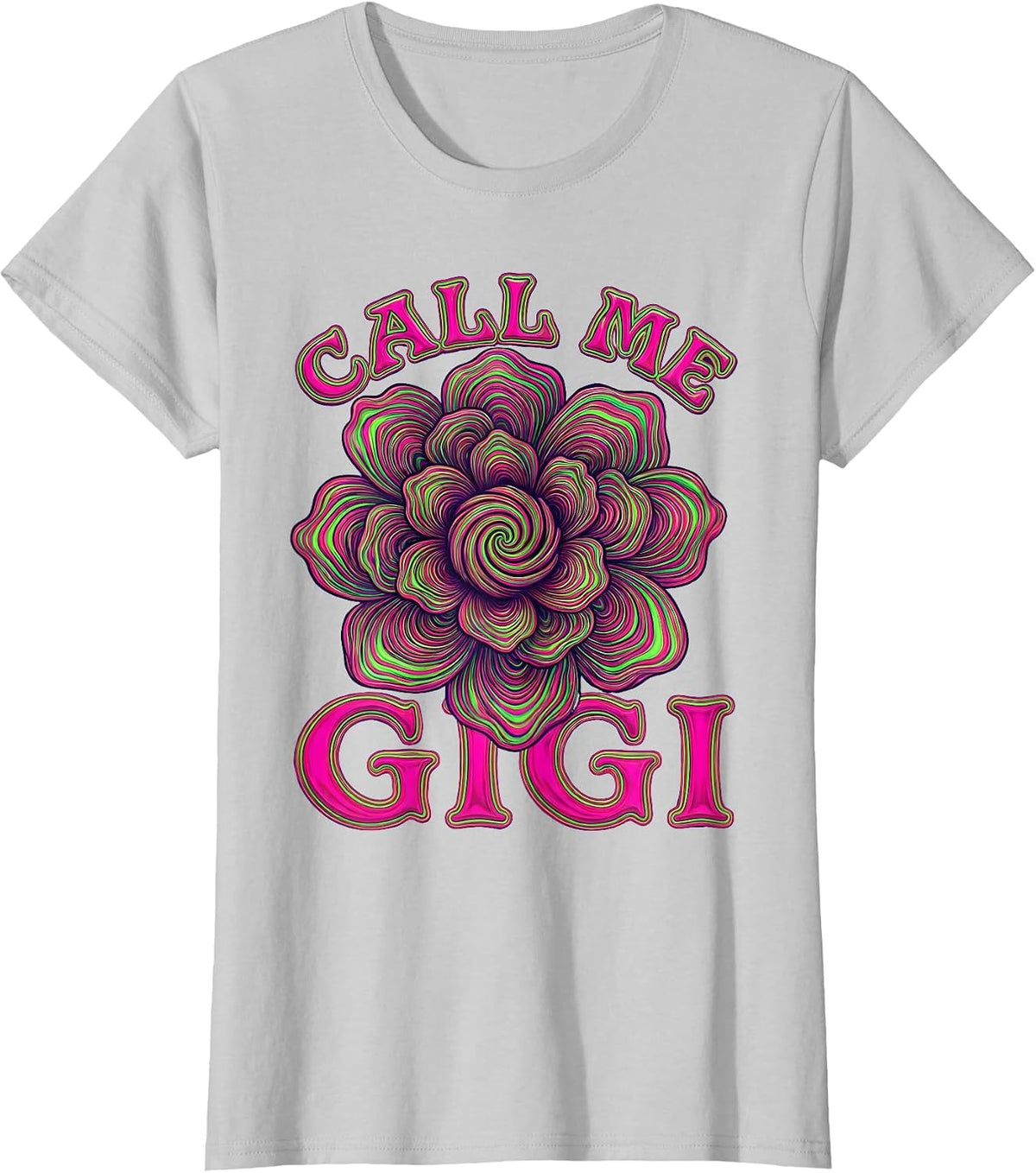 Women's Call Me Gigi Grandma Pride Design T-Shirt - Silver Grey
