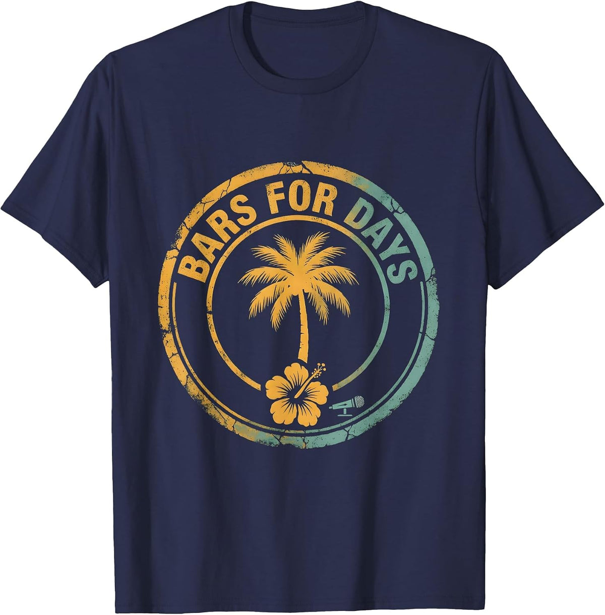 Bars For Days Hip Hop Graphic Design T-Shirt - Navy Blue