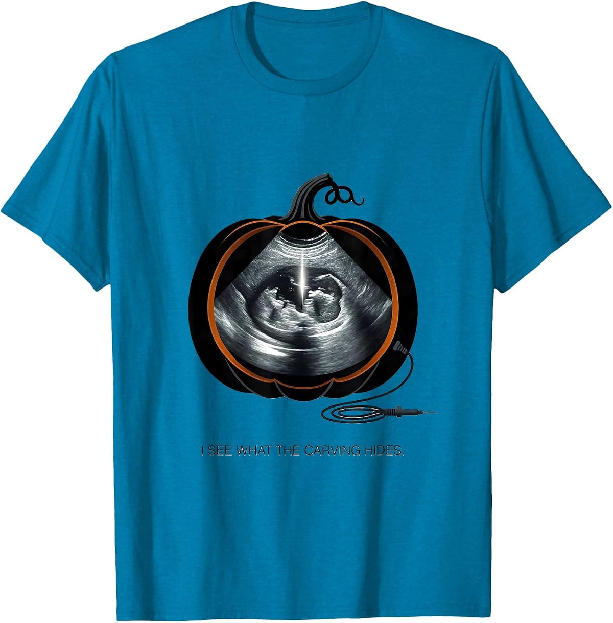 I See What The Carving Hides Editorial Conceptual T-Shirt - Sapphire Blue