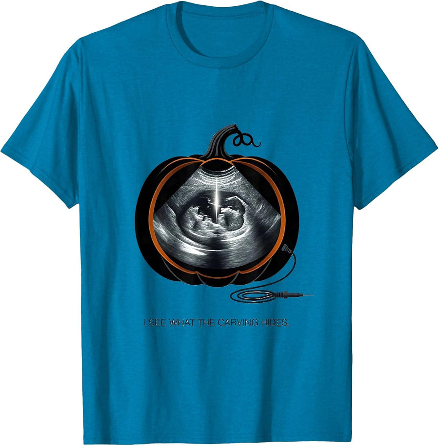 I See What The Carving Hides Editorial Conceptual T-Shirt - Sapphire Blue