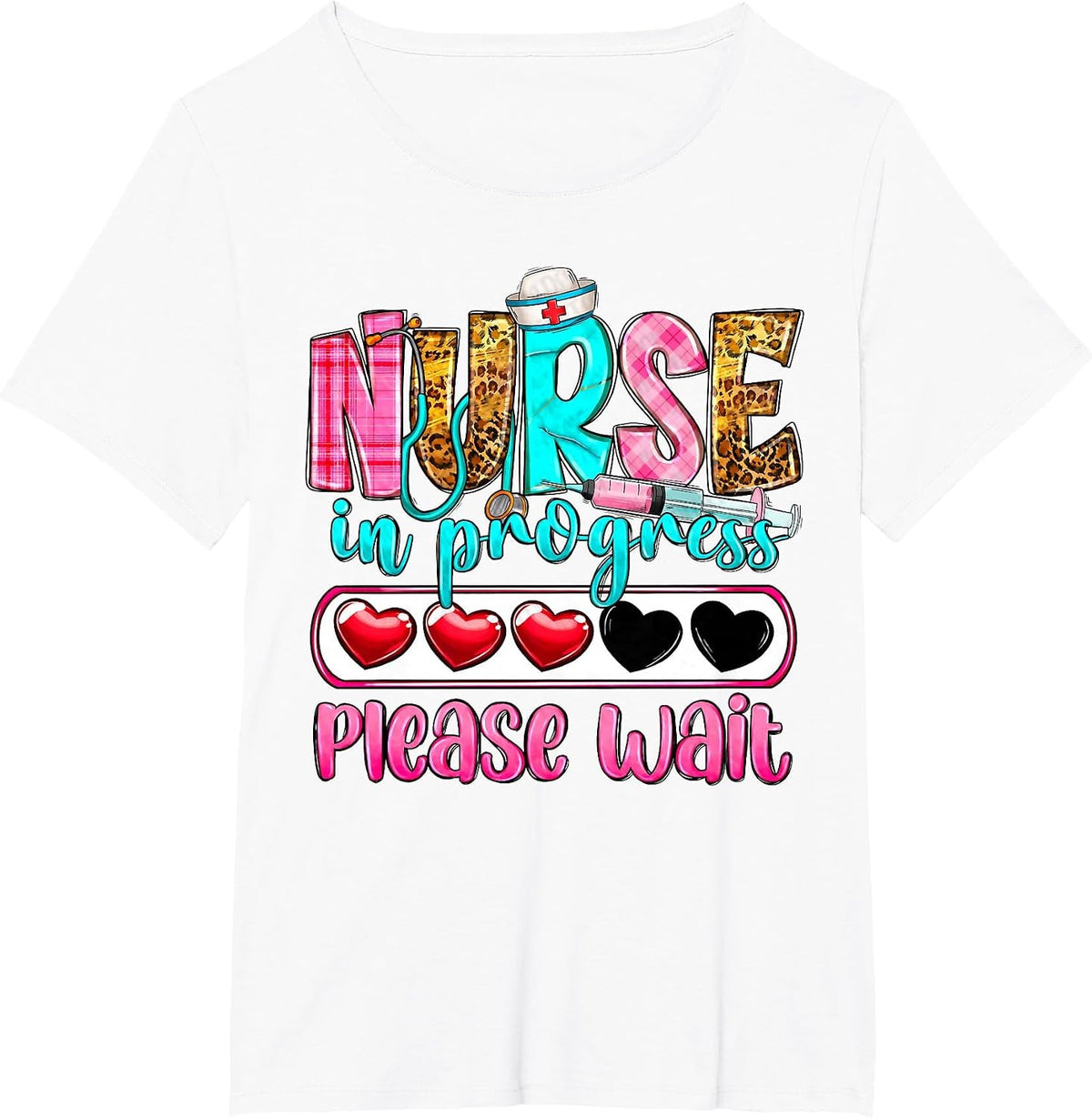 Nurse in Progress Please Wait Nursing School Future Nurses T-Shirt - White