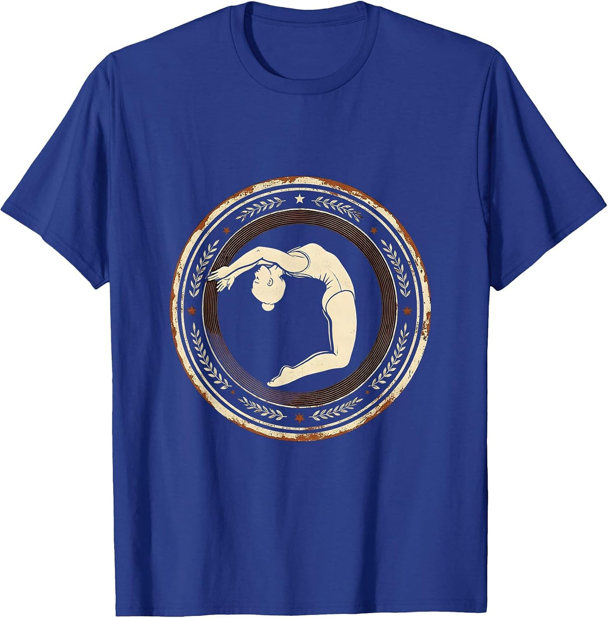 Gymnast Backflip Silhouette Graphic T-Shirt - Royal Blue