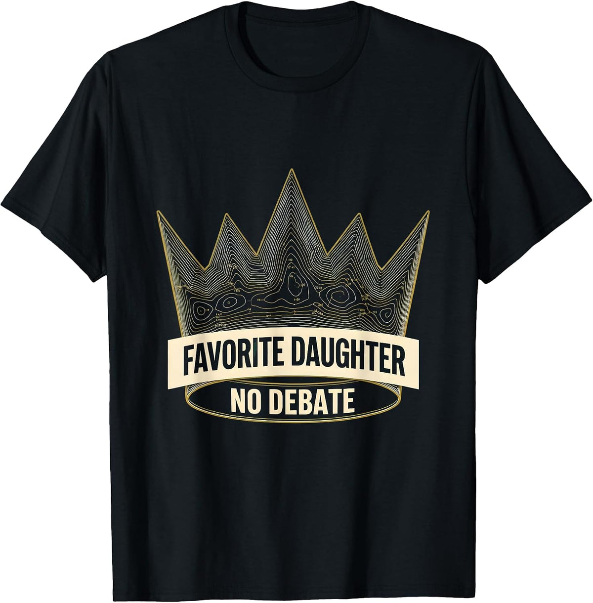 Men's Favorite Daughter No Debate Bold Graphic Design T-Shirt - Black