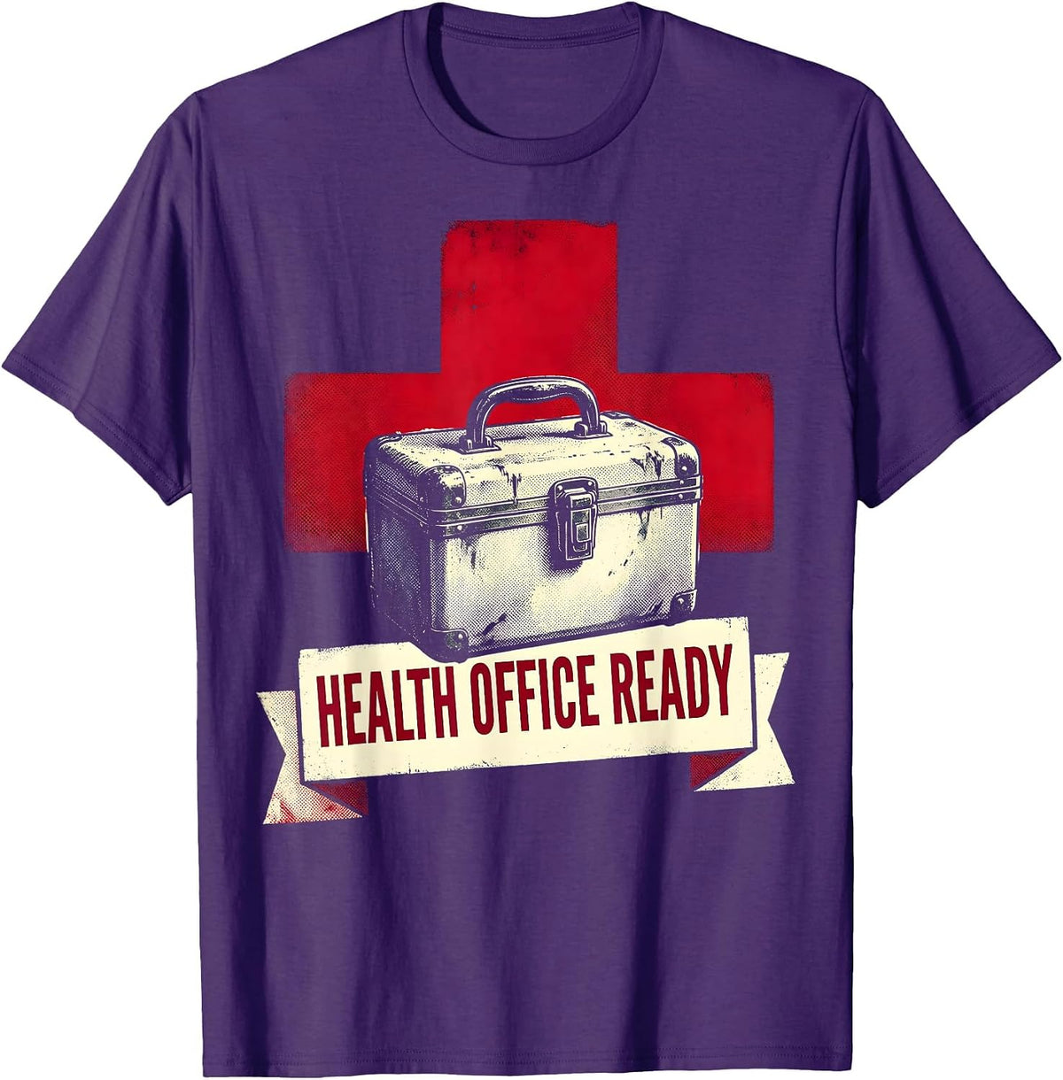 Health Office Ready School Nurse Design T-Shirt - Purple