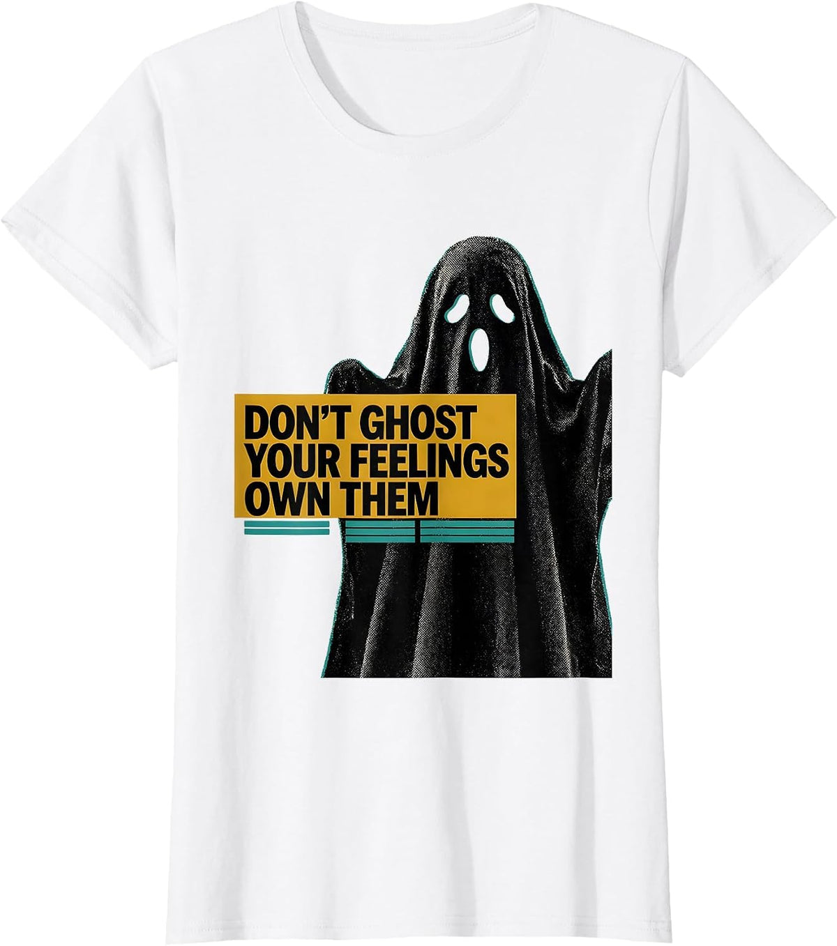 Don't Ghost Your Feelings—Own Them Midcentury Modern T-Shirt - White