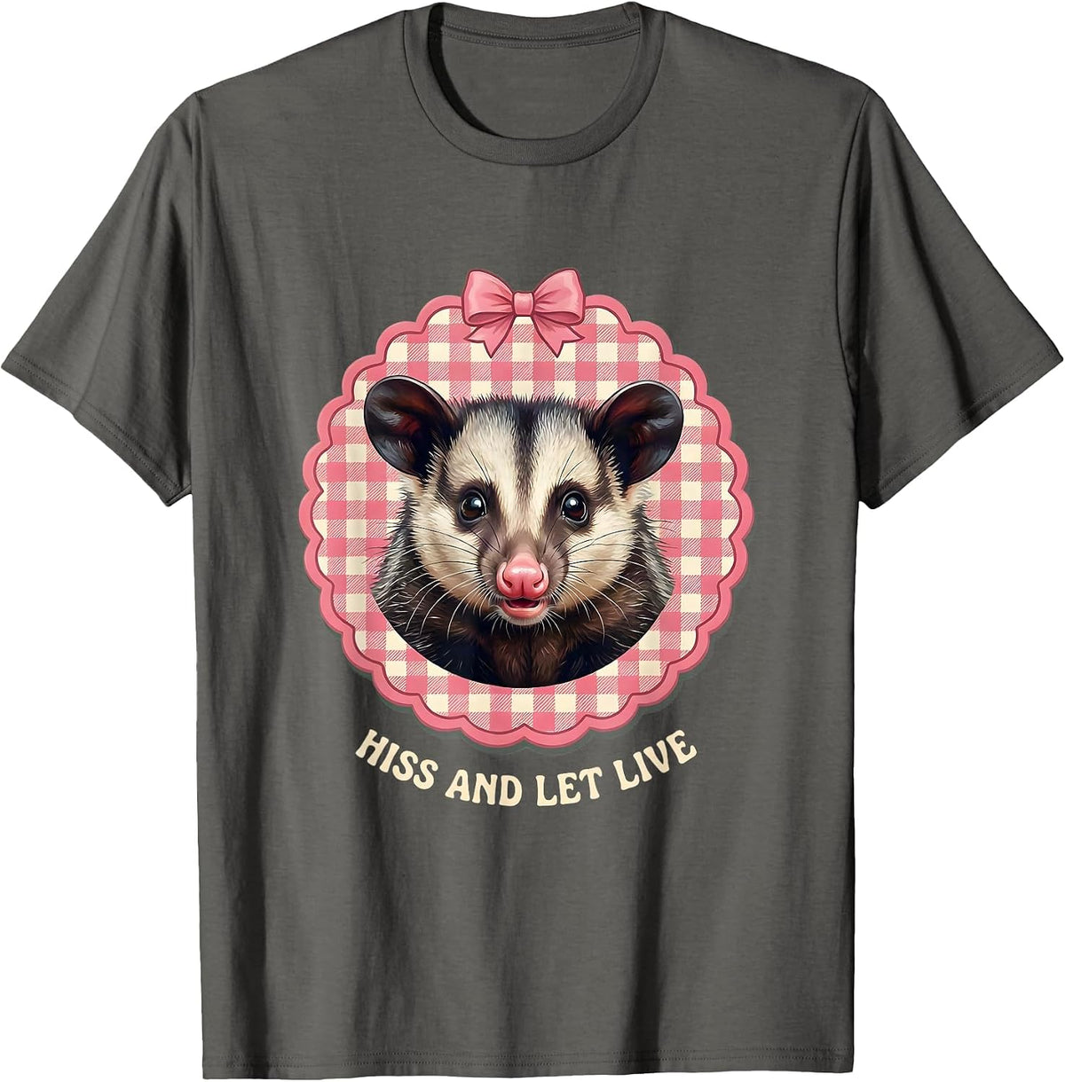 Men's Hiss and Let Live Opossum Design T-Shirt - Asphalt Grey