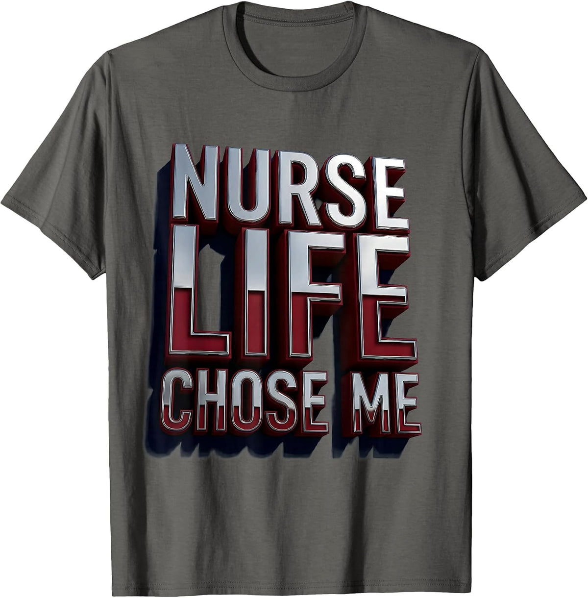 Nurse Life Chose Me School Nurse Design T-Shirt - Asphalt Grey