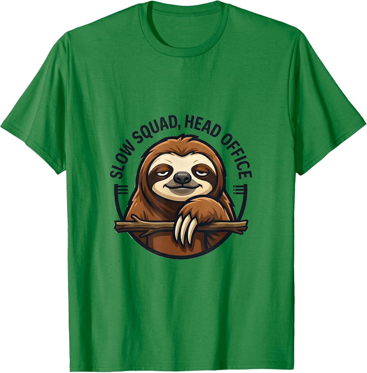 Men's Slow Squad Head Office Funny Sloth Lover Gift T-Shirt - Kelly Green