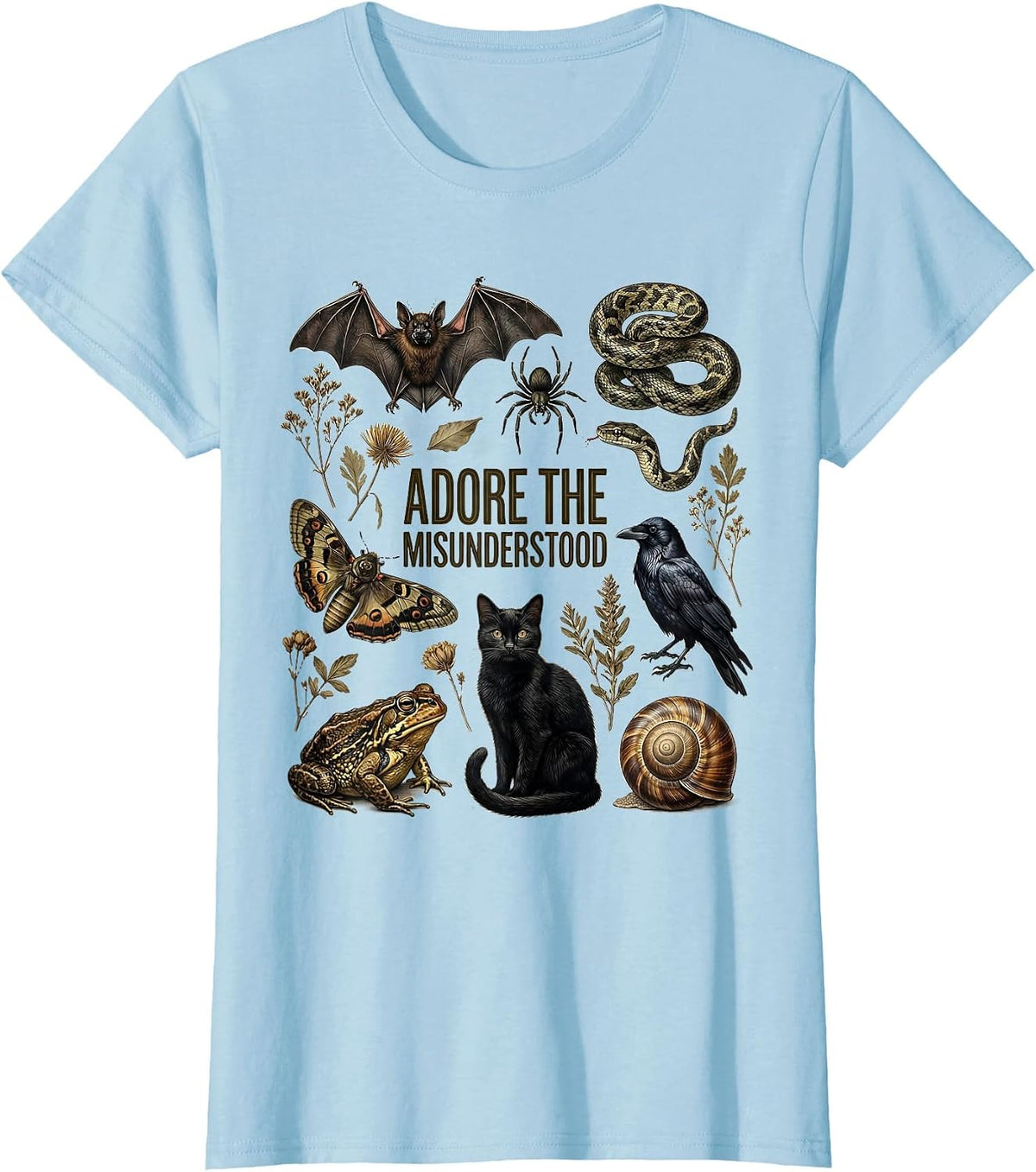 Adore The Misunderstood Botanical Nature Lover Gift T-Shirt - Baby Blue