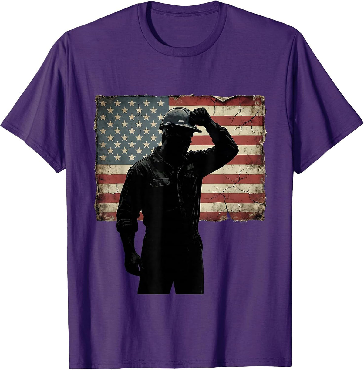 Factory Worker End of Shift We the People Graphic T-Shirt - Purple