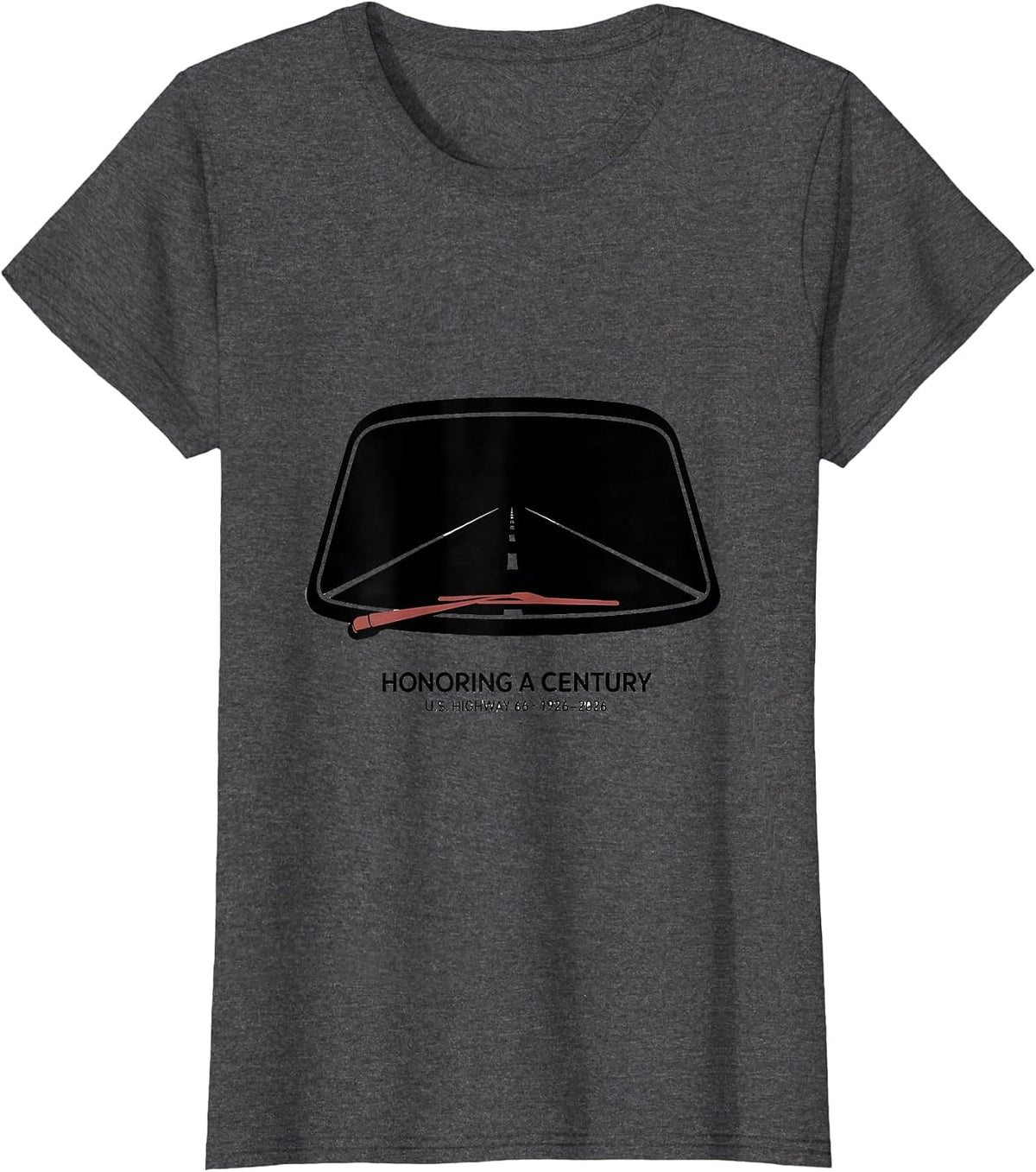 Women's Honoring A Century U.S. Highway 66 1926-2026 Vintage T-Shirt - Dark Heather Grey