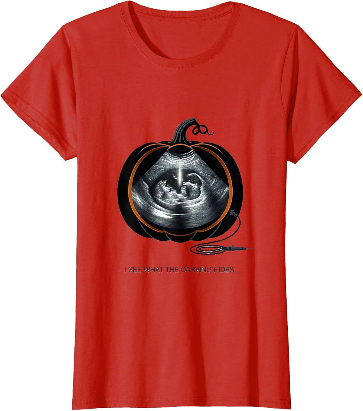 I See What The Carving Hides Editorial Conceptual T-Shirt - Red