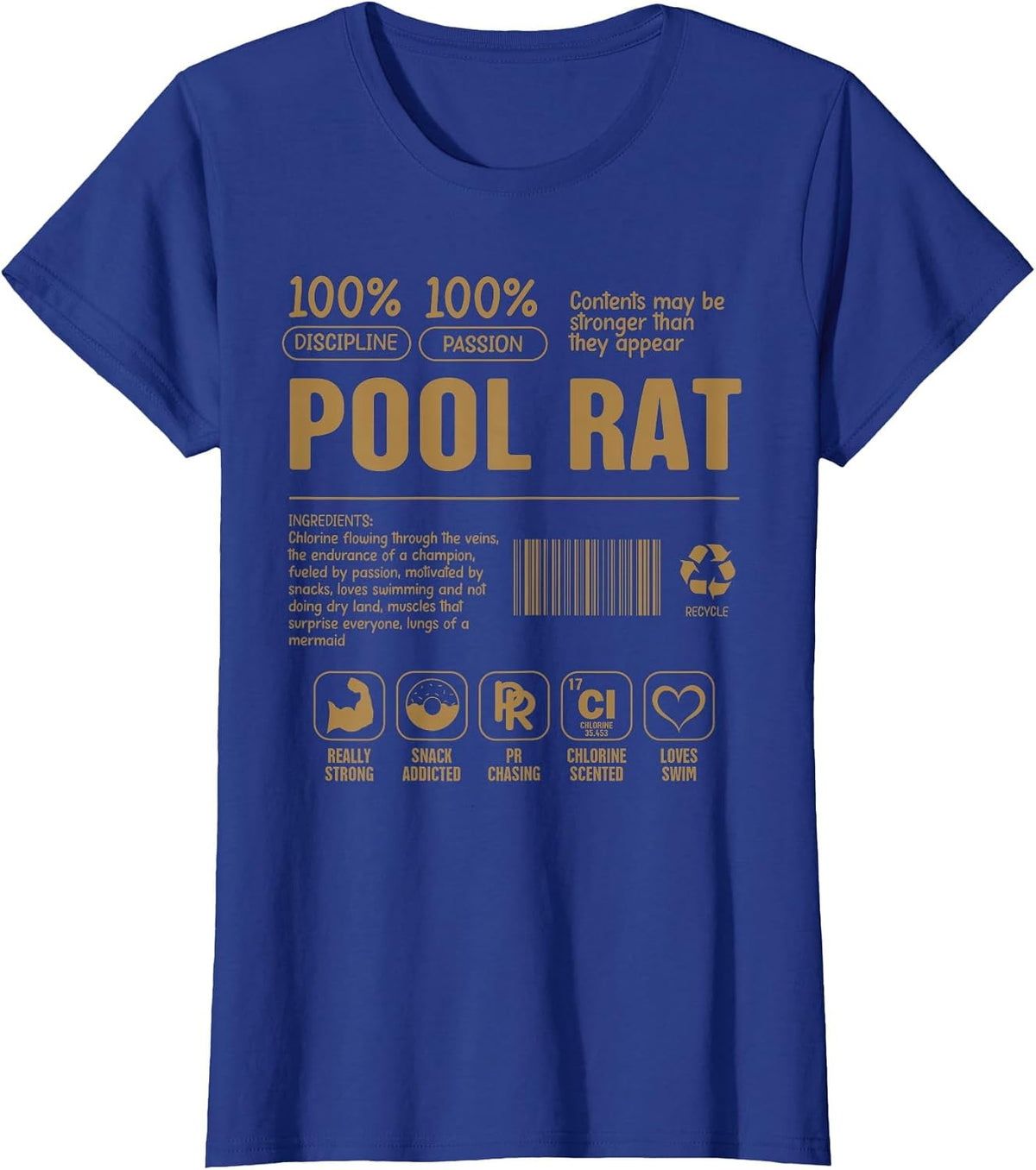 Swimming Swimmer Swim Mom Swim Dad Pool Rat Definition T-Shirt - Royal Blue