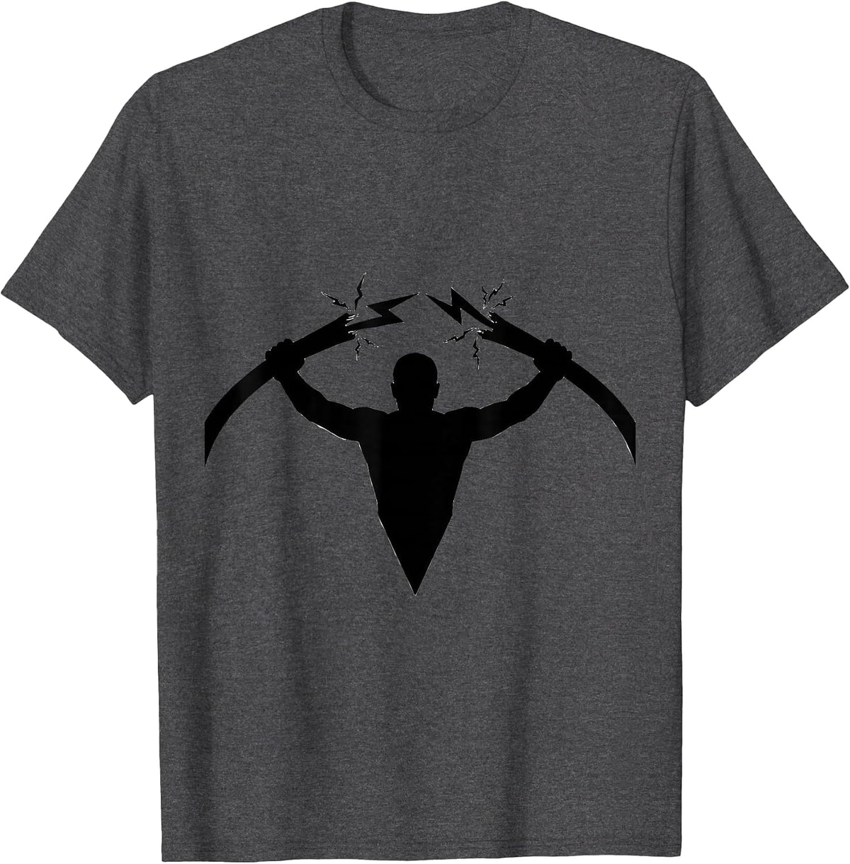 Electrician Holding Live Wires Graphic Design T-Shirt - Dark Heather Grey
