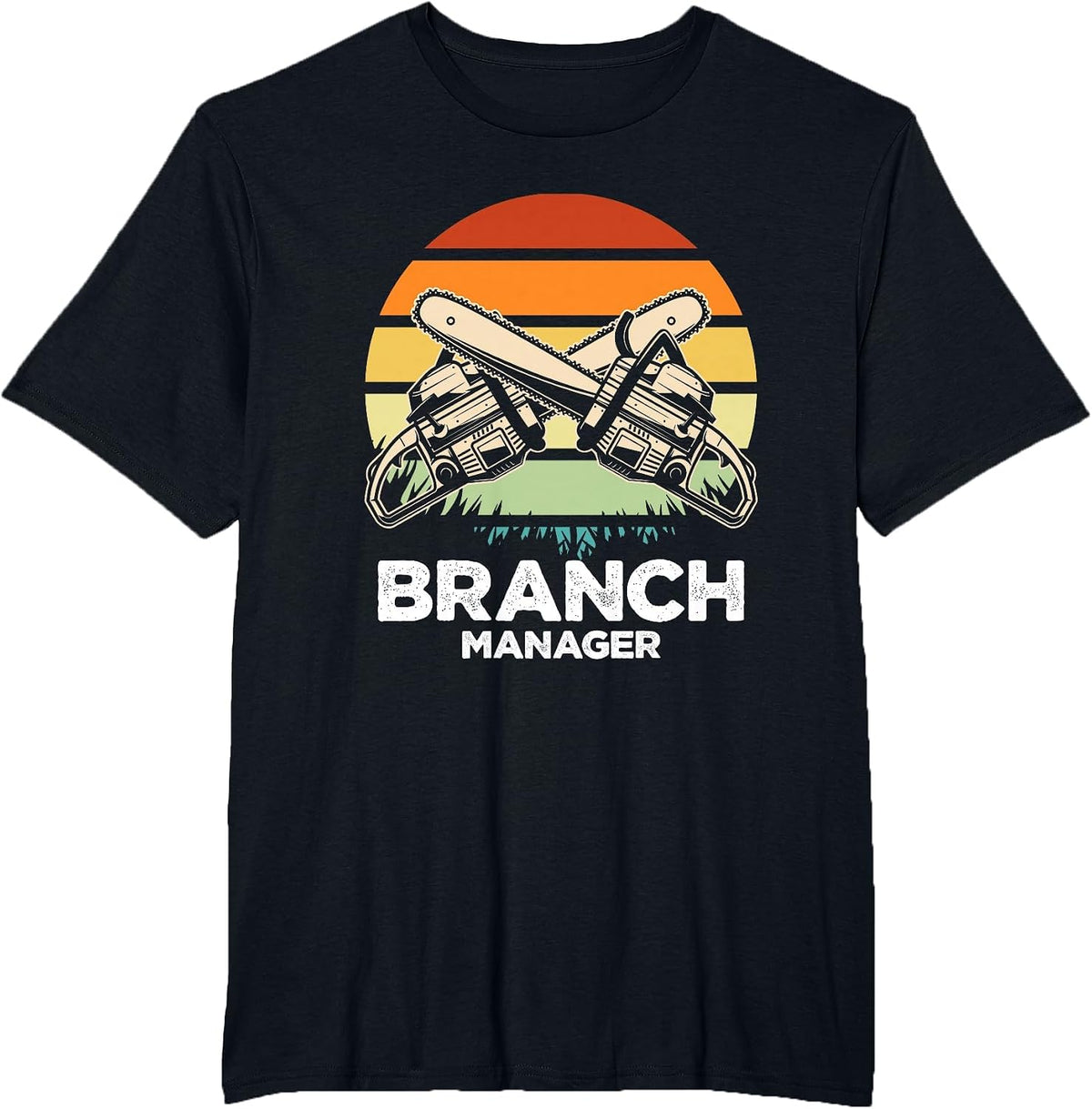 Branch Manager | Retro Lumberjack | Chainsaw Logger T-Shirt - Black