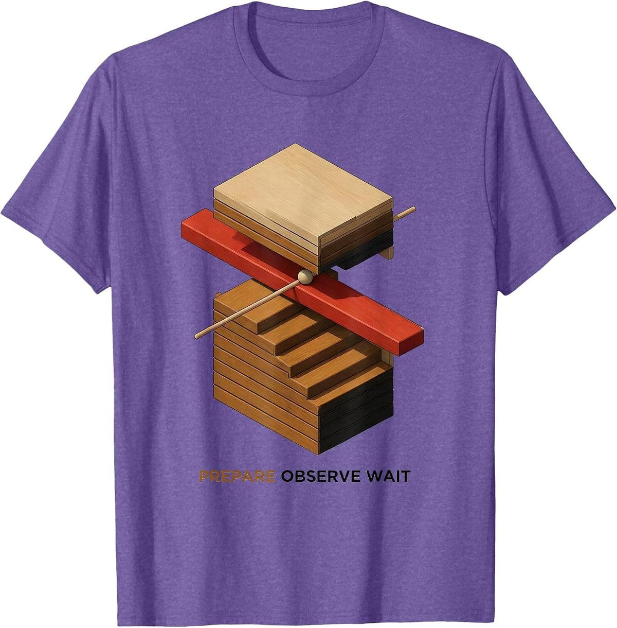 Men's Prepare Observe Wait Montessori Teacher Philosophy Pride T-Shirt - Purple Heather