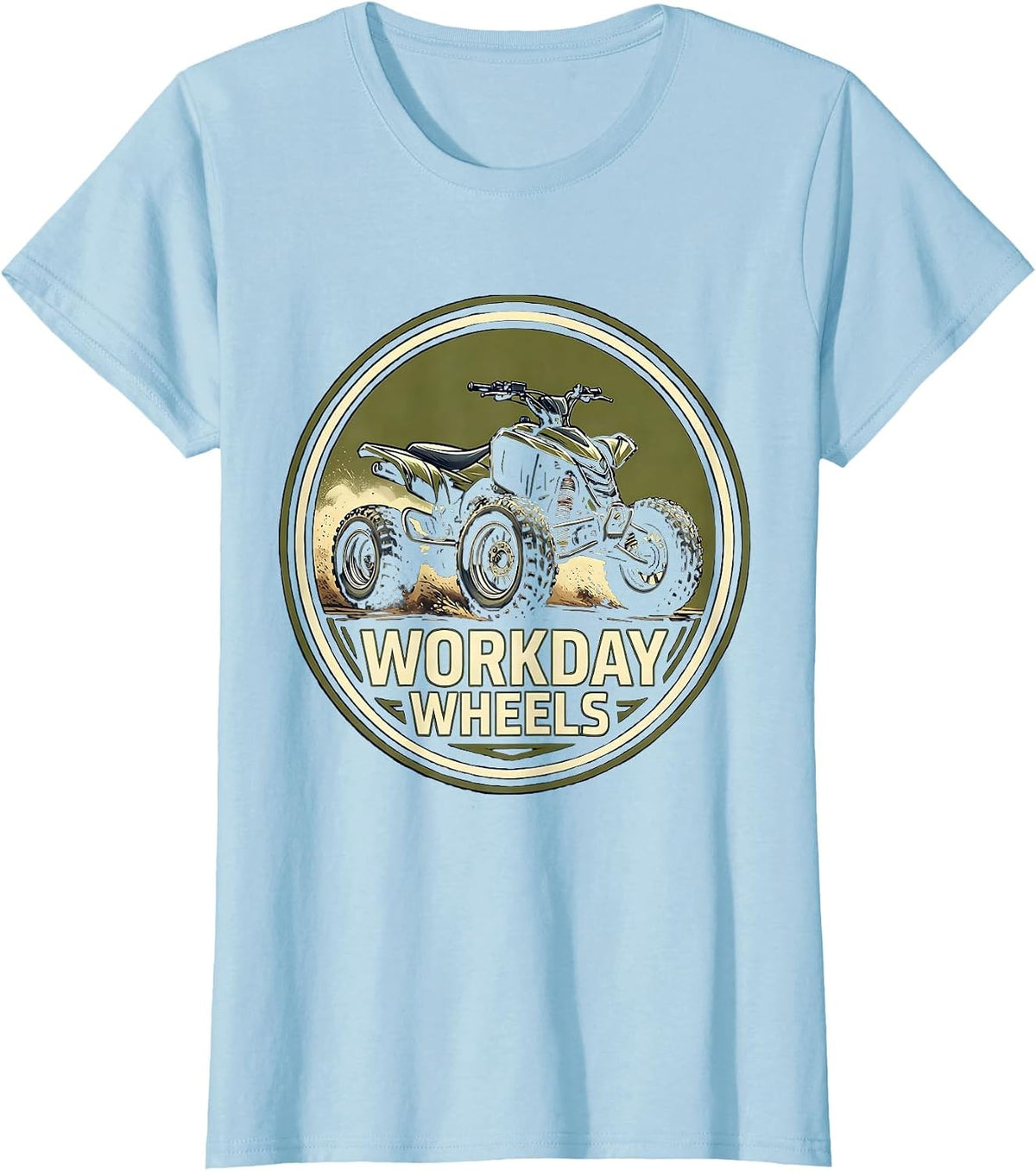Workday Wheels Quad Bike Motocross Off-Road Rider Pride T-Shirt - Baby Blue