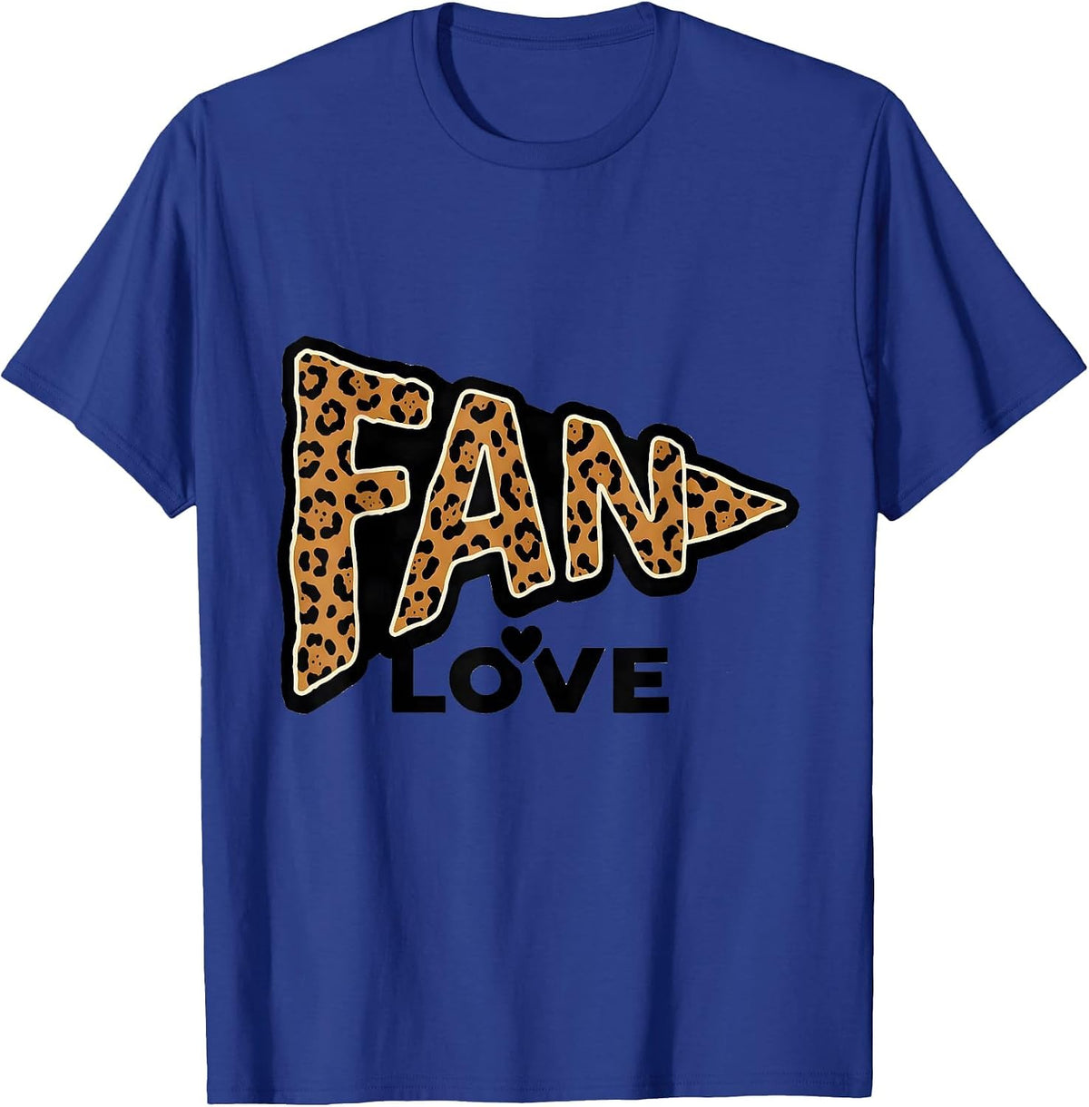 Fan Love Bold Leopard Print Role Pride Casual Wear T-Shirt - Royal Blue