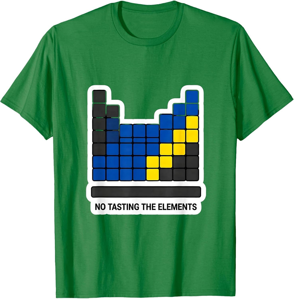 Men's No Tasting The Elements Funny Periodic Table Chemistry T-Shirt - Kelly Green