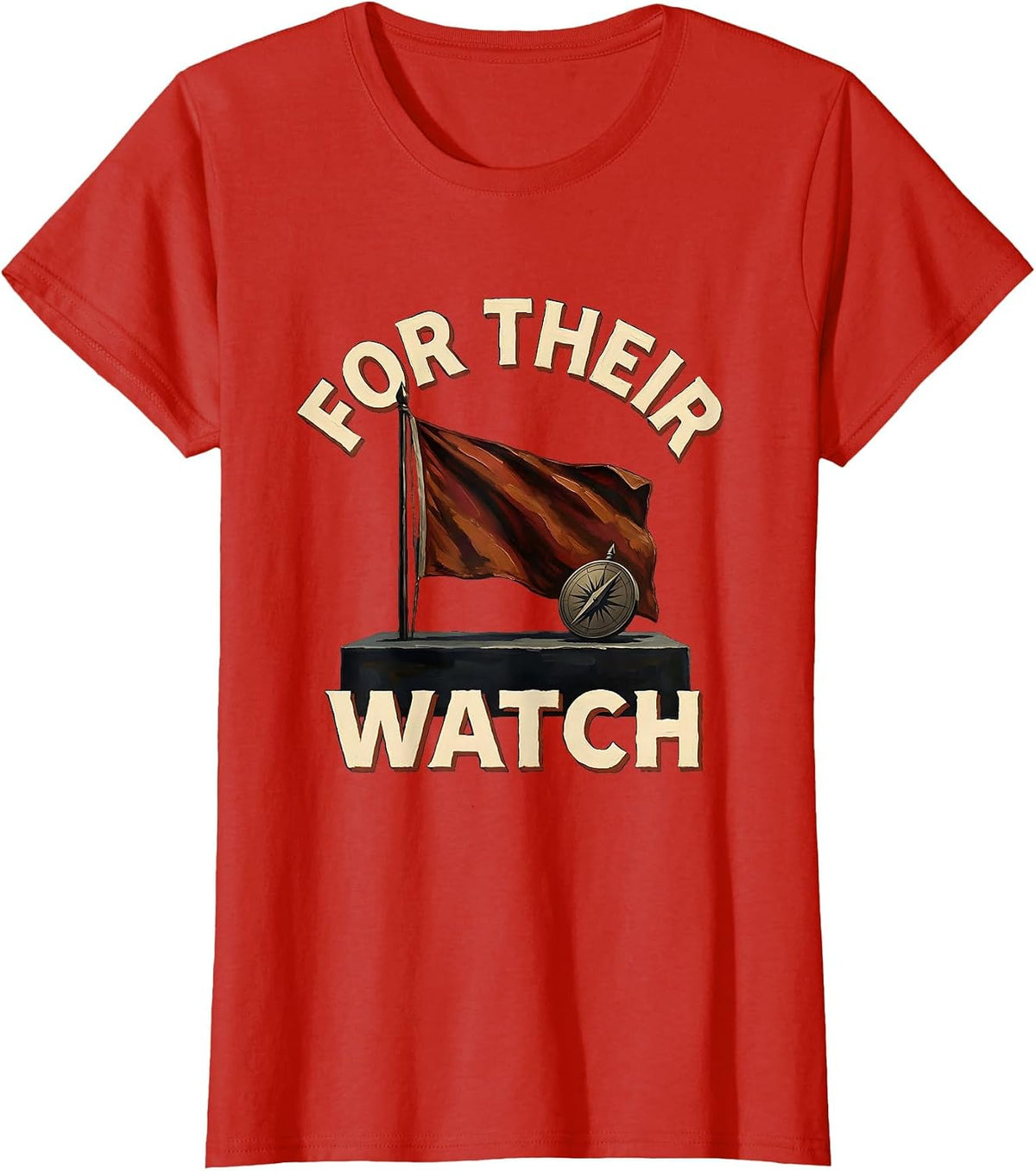 For Their Watch Patriotic Vintage Memorial Day T-Shirt - Red